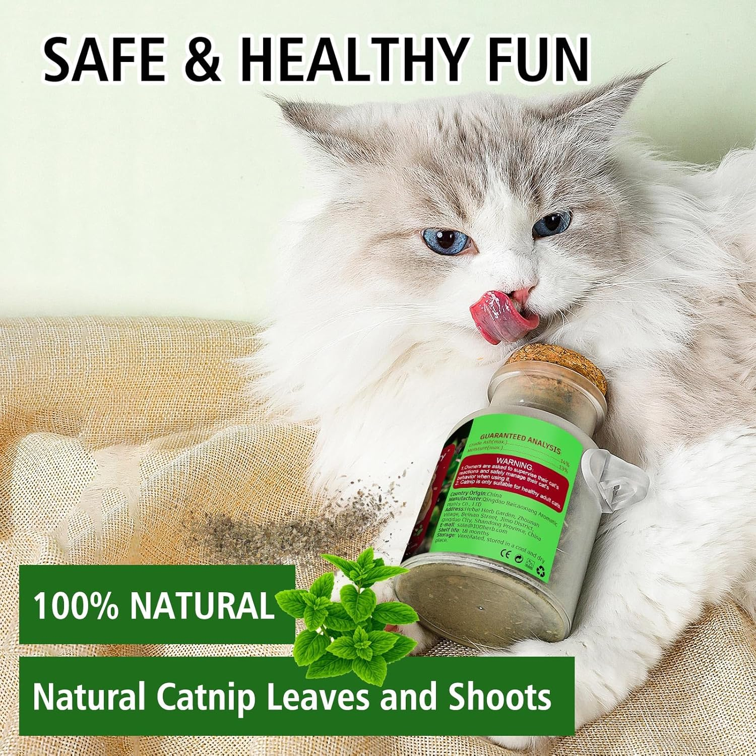 Organic Cat&rsquo;S Catnip Natural Dried Catnips Treat Used to Supplement Kitten Interactive Toys,Great for Training Redirecting Bad Behaviors image number 3