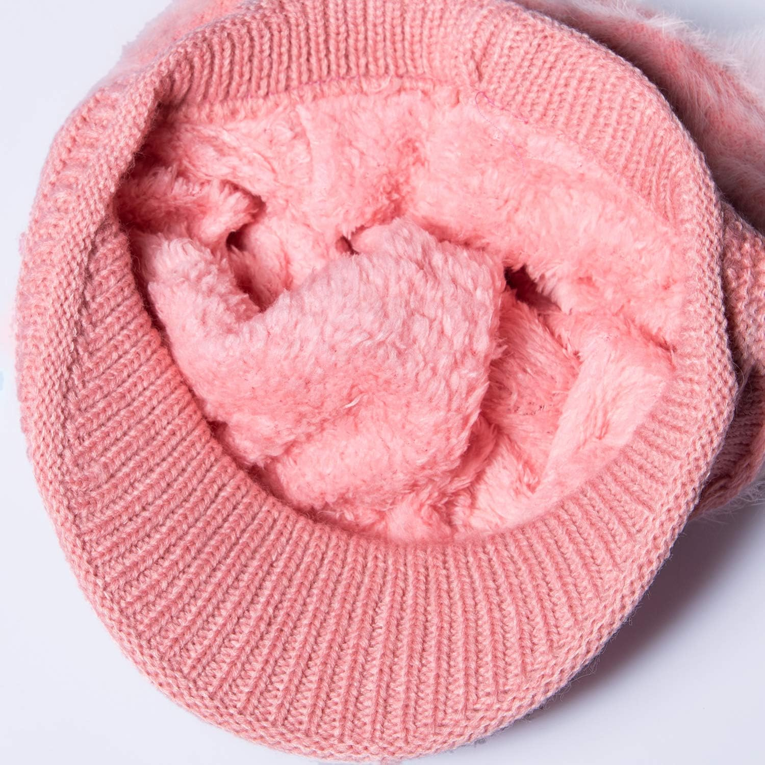 Loritta Womens Winter Warm Knitted Hats Slouchy Wool Beanie Hat Cap Visor - B-Beige image number 3