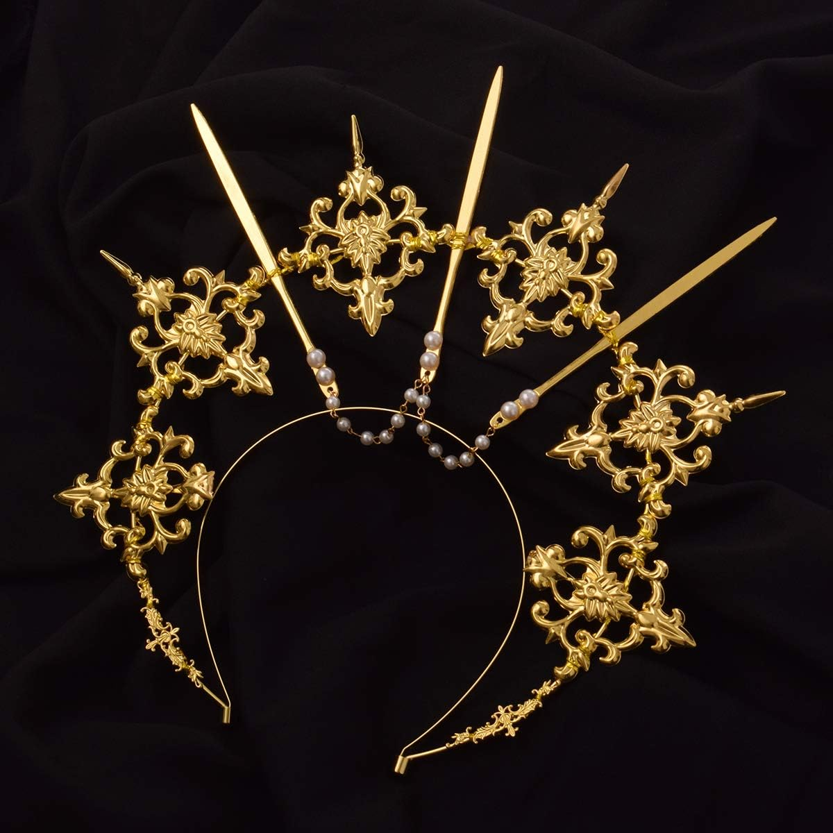 BLESSUME Halo Crown Mary Goddess Headband Women Halloween Costume Headpiece image number 2