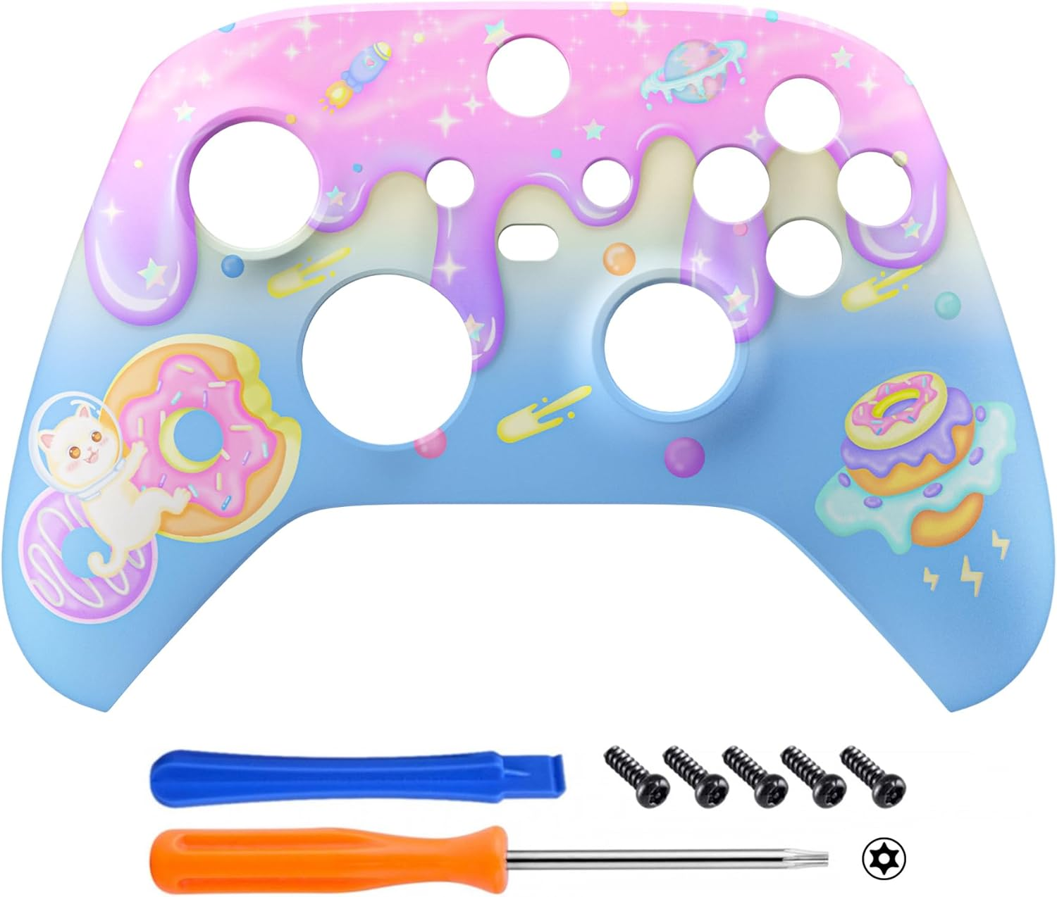 Extremerate Replacement Shell for Xbox Series X|S Controller - Unleash Your Style - Donut Odyssey Custom Acessories Skin Front Housing Cover for Xbox Core Controller Wireless[Control Without] image number 3