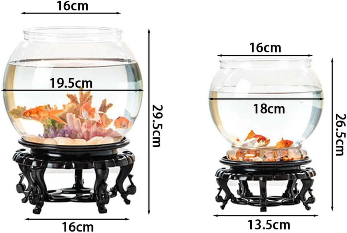 HPAMR Goldfish Tank, Modern Compact Tanks for Tabletop, Plastic round Aquarium Goldfish Tanks, Shatterproof Plastic with Crystal Clear Clarity, Fish Breeding Box with Fish Bowl Holder (2Pcs) image number 3