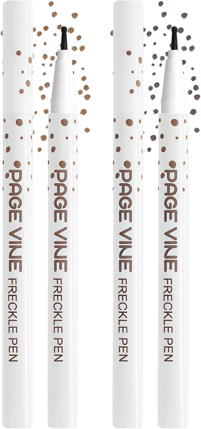 YBUETE 2Pcs Freckle Pen Makeup for Face, Professional Lifelike Face Embellishment Faux Freckle, Long-Lasting Waterproof Daily Fake Freckle Pen Makeup, Highly Pigmented Quick Dry Soft Dot Sopt Pen