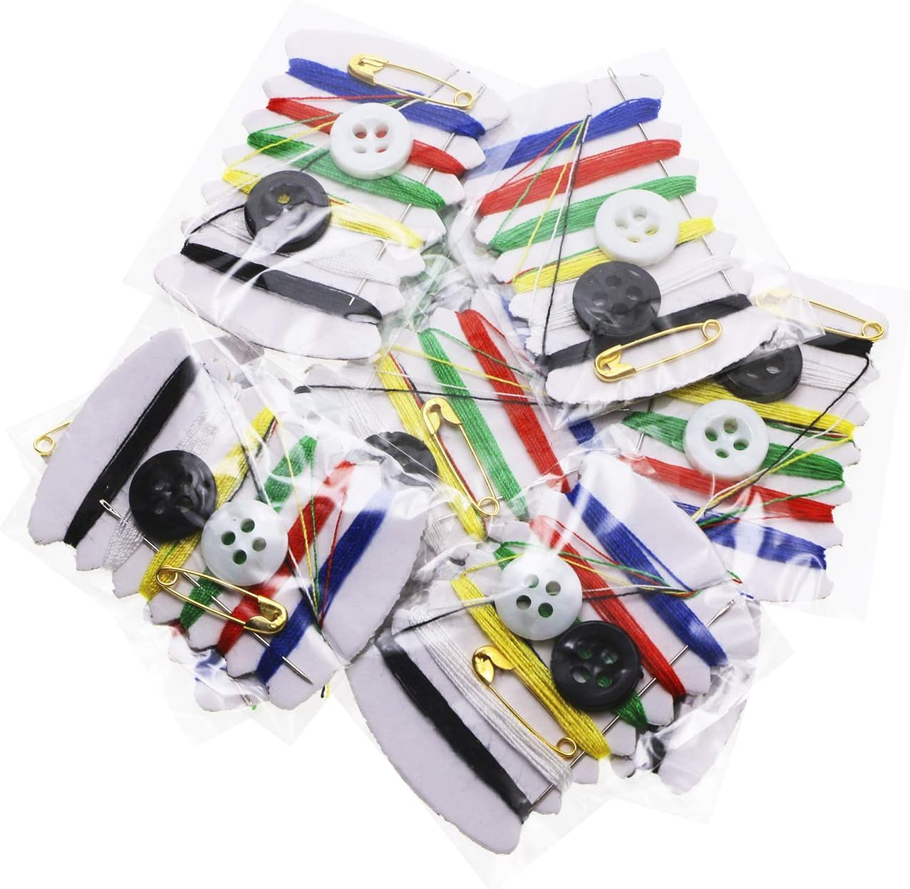 Shapenty Small Simple Handy Travel Sewing Kits Thread Repair Emergency Kit with with Needles, Threads, Button, Safety Pin for Gift Home Hotel Amenities Necessities (10) image number 3