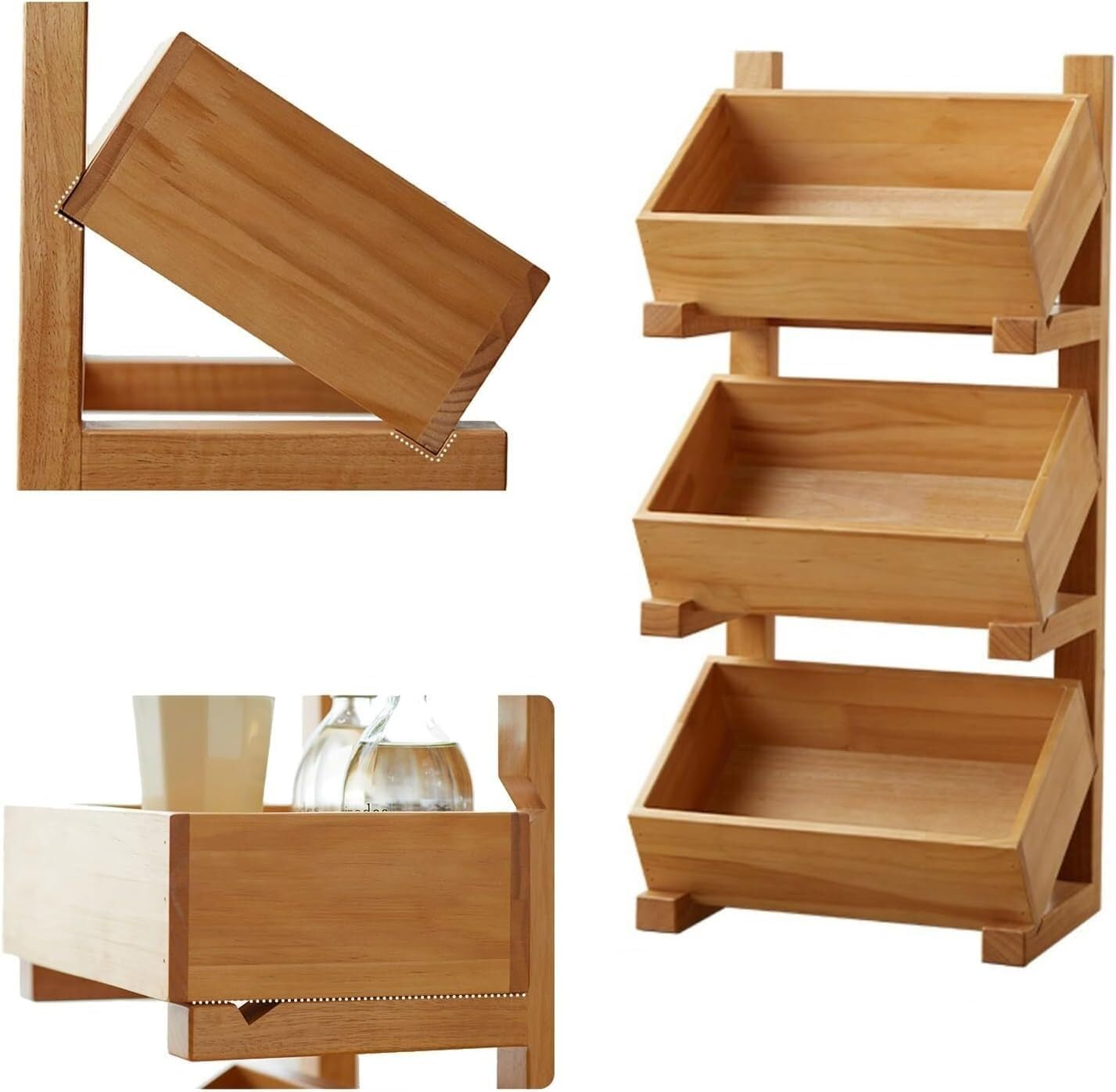 Snack Storage Rack Storage Baskets， Snack Display Stand for Produce/Fruit/Vegetable image number 3