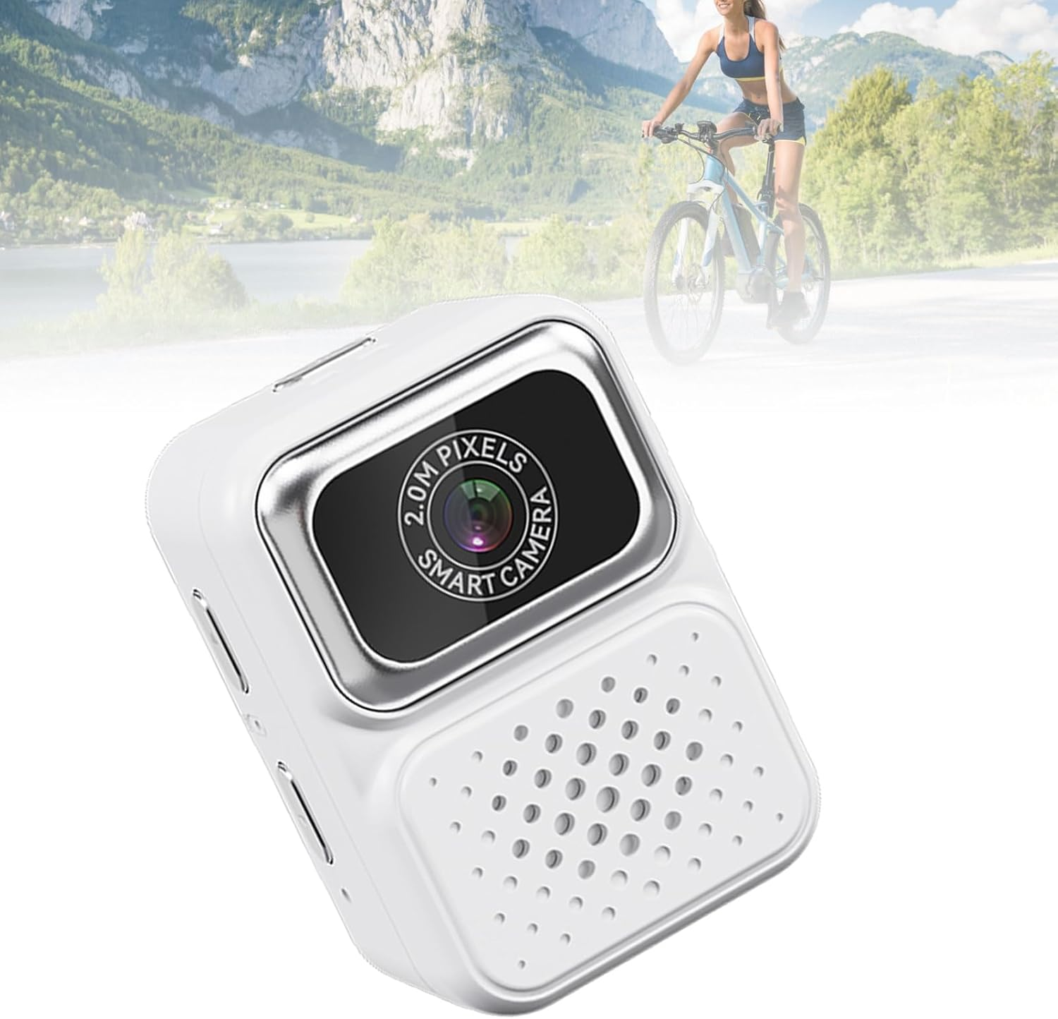 Zopsc 1080P Keychain Camera, Tiny Retro Digital Camera, 2MP Photos, 128GB Expandable, Portable Pocket Video Recorder for Travel & Study (White)