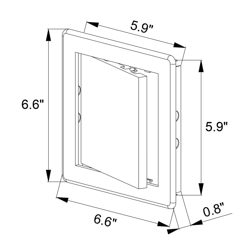 Awenta 150 X 150 Mm Plastic Access Panel Door - White Opening Flap Cover Plate - Inspection Hatch - Door Latch - Concealed Hinge - Removable Door - Paintable Smooth Surface (6 X 6 Inches) image number 3