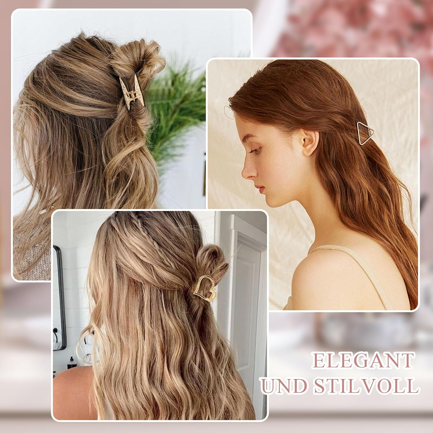 ZOCONE Pack of 12 Hair Clips Small Gold Hair Clips Women'S Metal Hair Clips Small Hair Clips for Thin Hair Elegant Claw Clips for Small to Medium Hair Buns image number 1