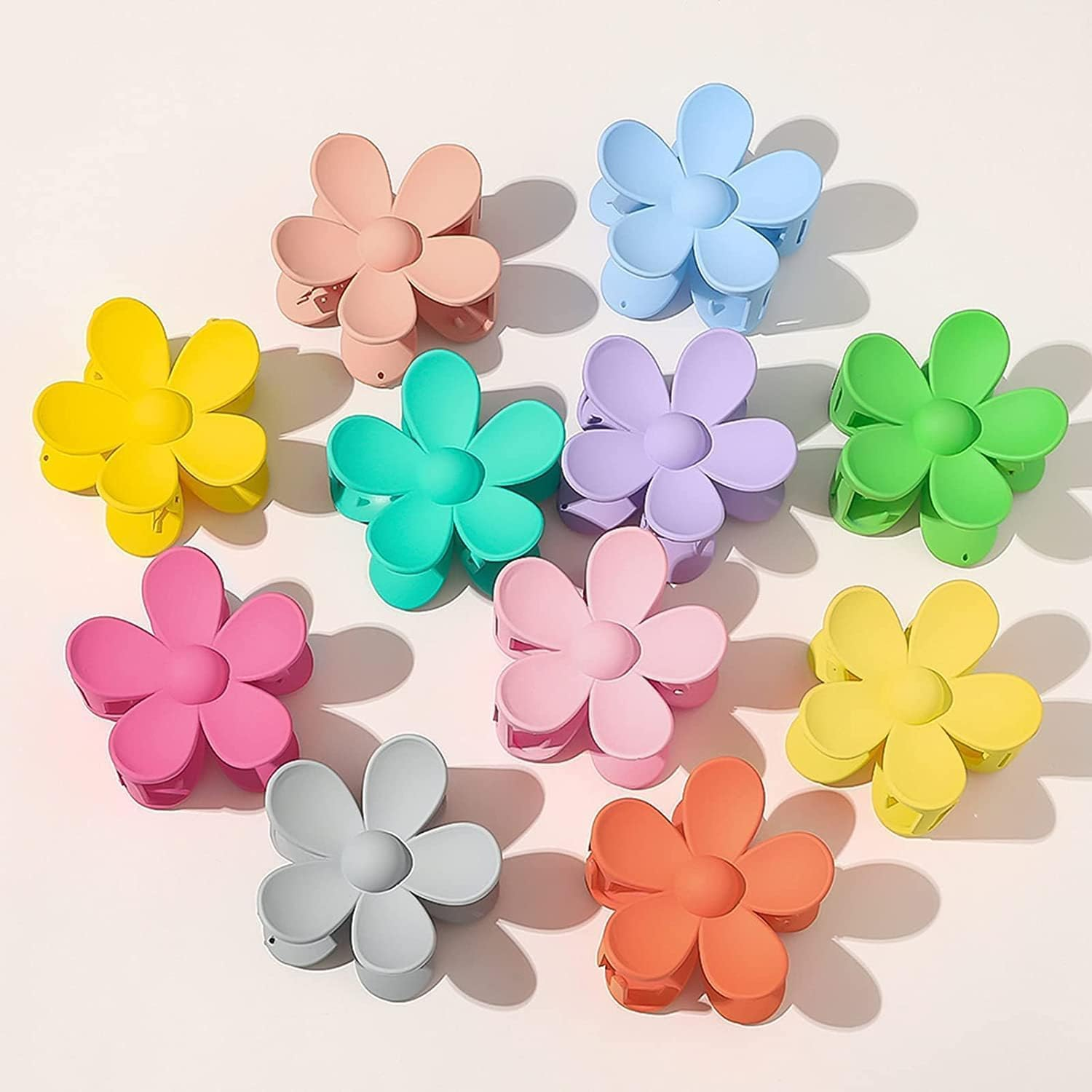 Flower Hair Clip Blue - Large Cute Claw Clips Thick Hair Exfoliating Hair Clip with Petals for Men and Women image number 1