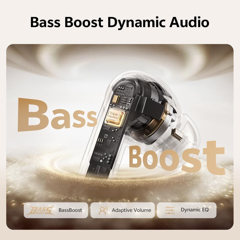 QCY Melobuds N60 In-Ear Headphones Bluetooth Noise Cancelling, Bluetooth Headphones with -56 Db Adaptive Noise Cancelling, LDAC Hi-Res Audio, 6-Mic AI Clear Call, 45H Playtime, IPX5, Bluetooth 6.0 - White image number 4