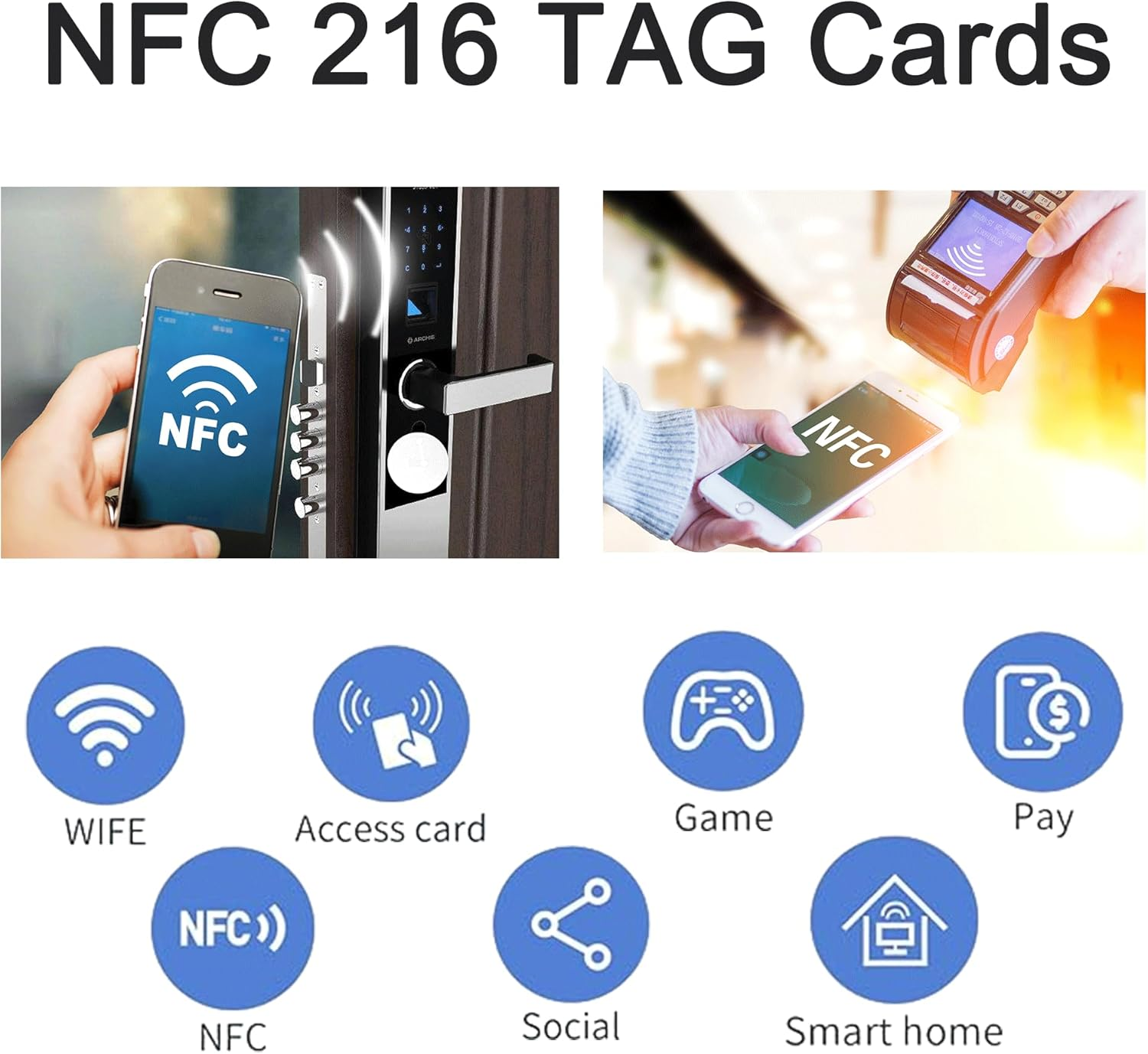 30PCS NFC Stickers Writer: NTAG216 Blank Tags - Transparent, Programmable, 888 Bytes of Memory, Compatible with All NFC Phones image number 6