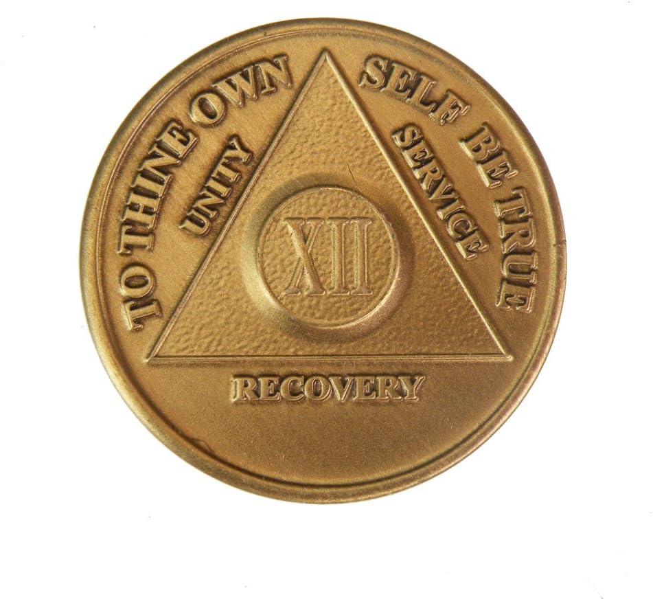 12 Year Bronze AA (Alcoholics Anonymous) - Sober / Sobriety / Birthday / Anniversary / Recovery / Medallion / Coin / Chip