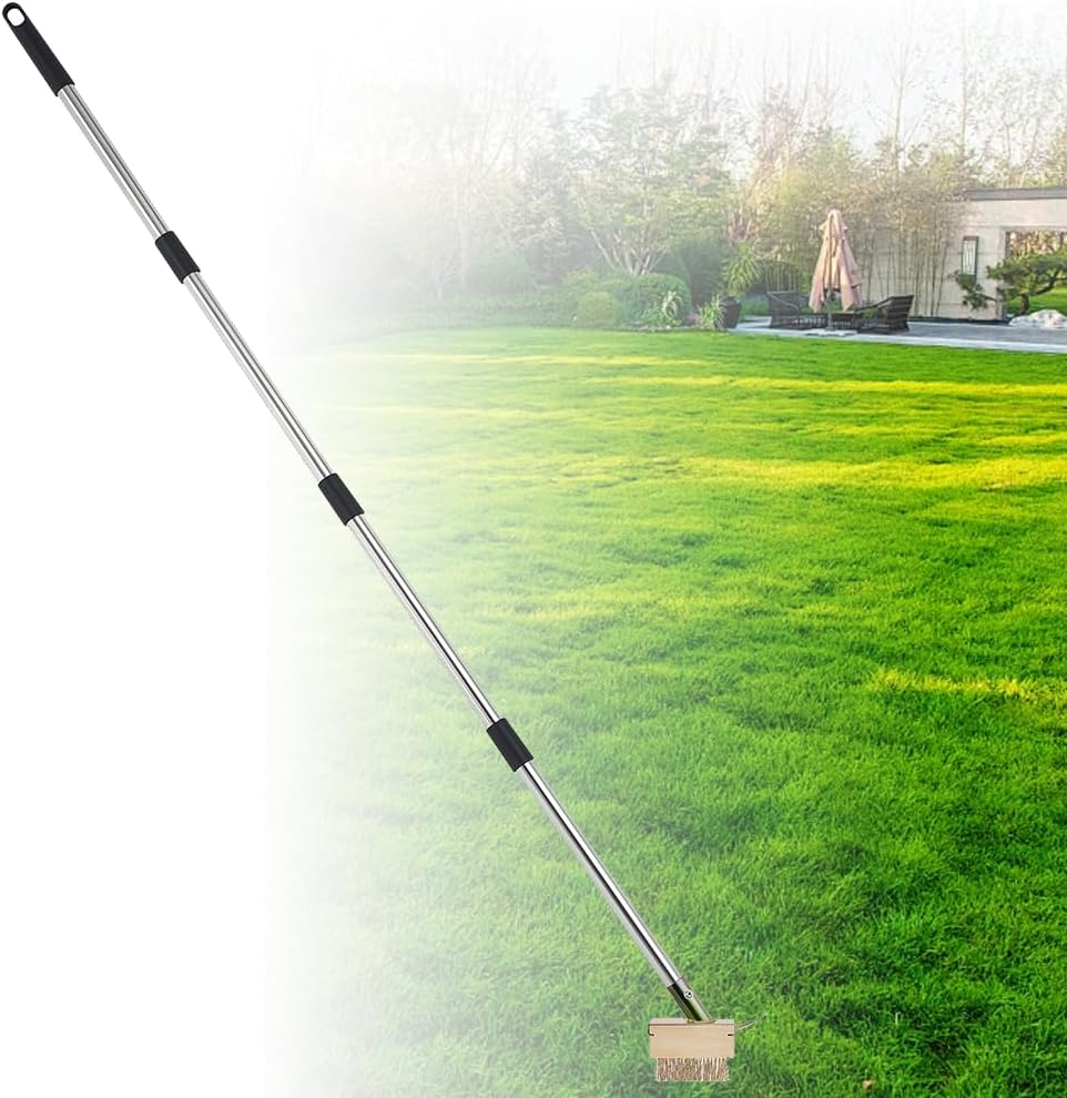 Crack Weeder, Long Manual Crevice Weeding Tool, Moss Weed Remover Puller Tool Grout Brush with 200Cm Long Handle for Deck Paver Walkway Driveway Garden Sidewalk, 1 Weed Brush Heads image number 6