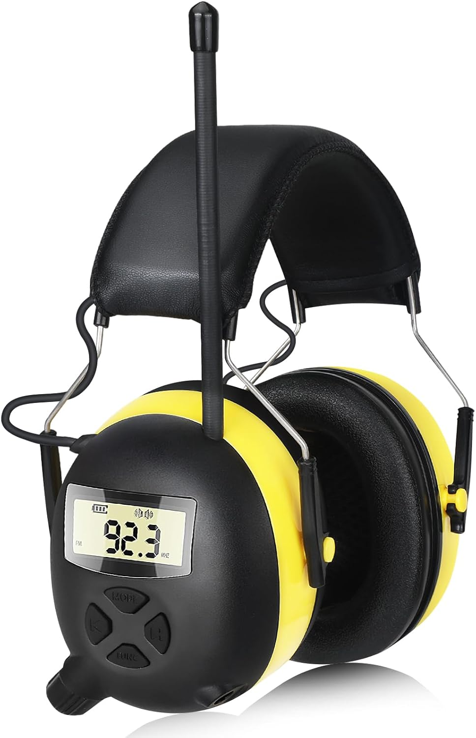 AM/FM Radio Headphones with Digital Display, 30Db AM FM Hearing Protection Safety Earmuffs, Ear Protection for Mowing