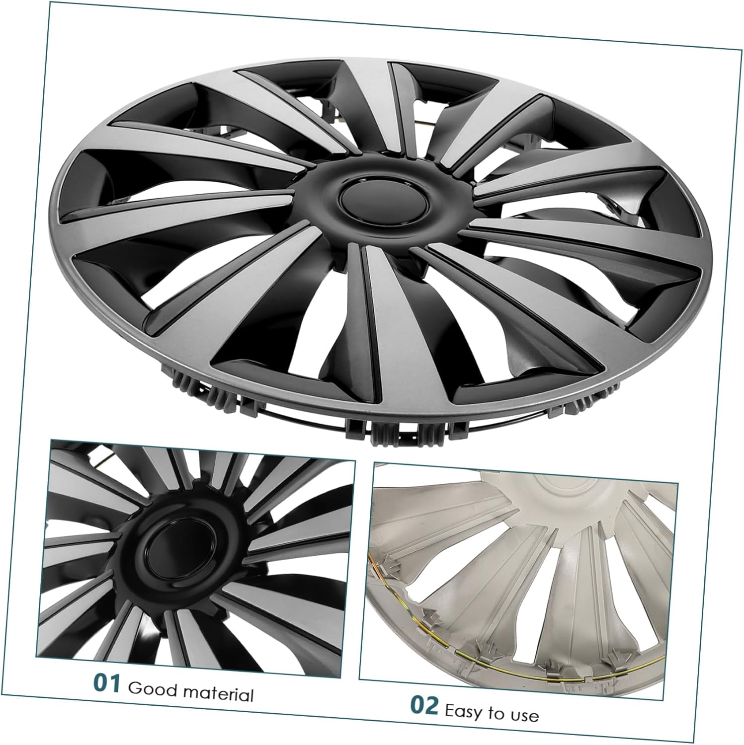 ELAYARD Hubcaps Car Wheel Hub Cap Covers Steel Rim Decorative Wheel Hubcap Protector for Center Hub Maintenance image number 4