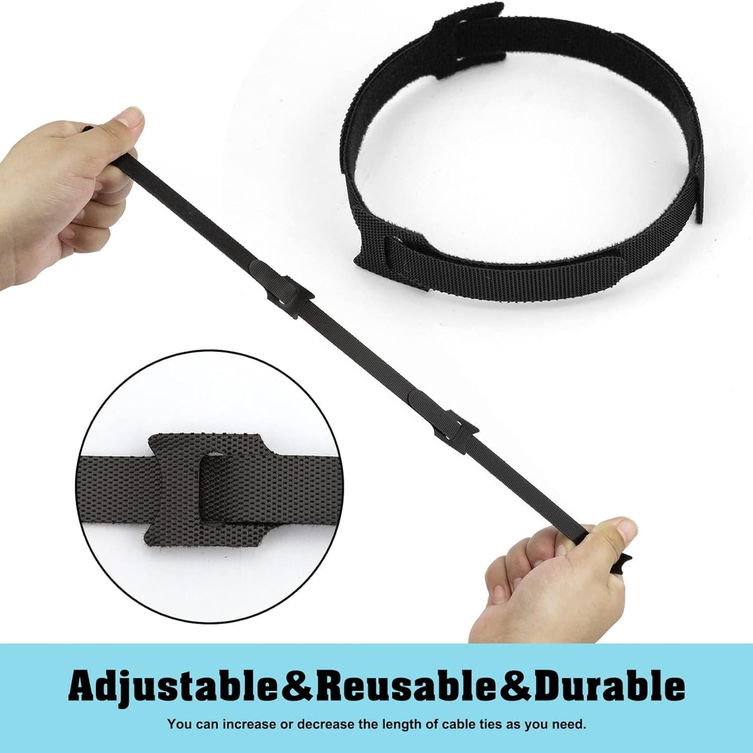 100 Pcs 6-Inch Reusable Cable Ties, Premium Quality Cable Management Straps for Electrical Cable & Wire Organizer (150Mm X 12Mm, Black)