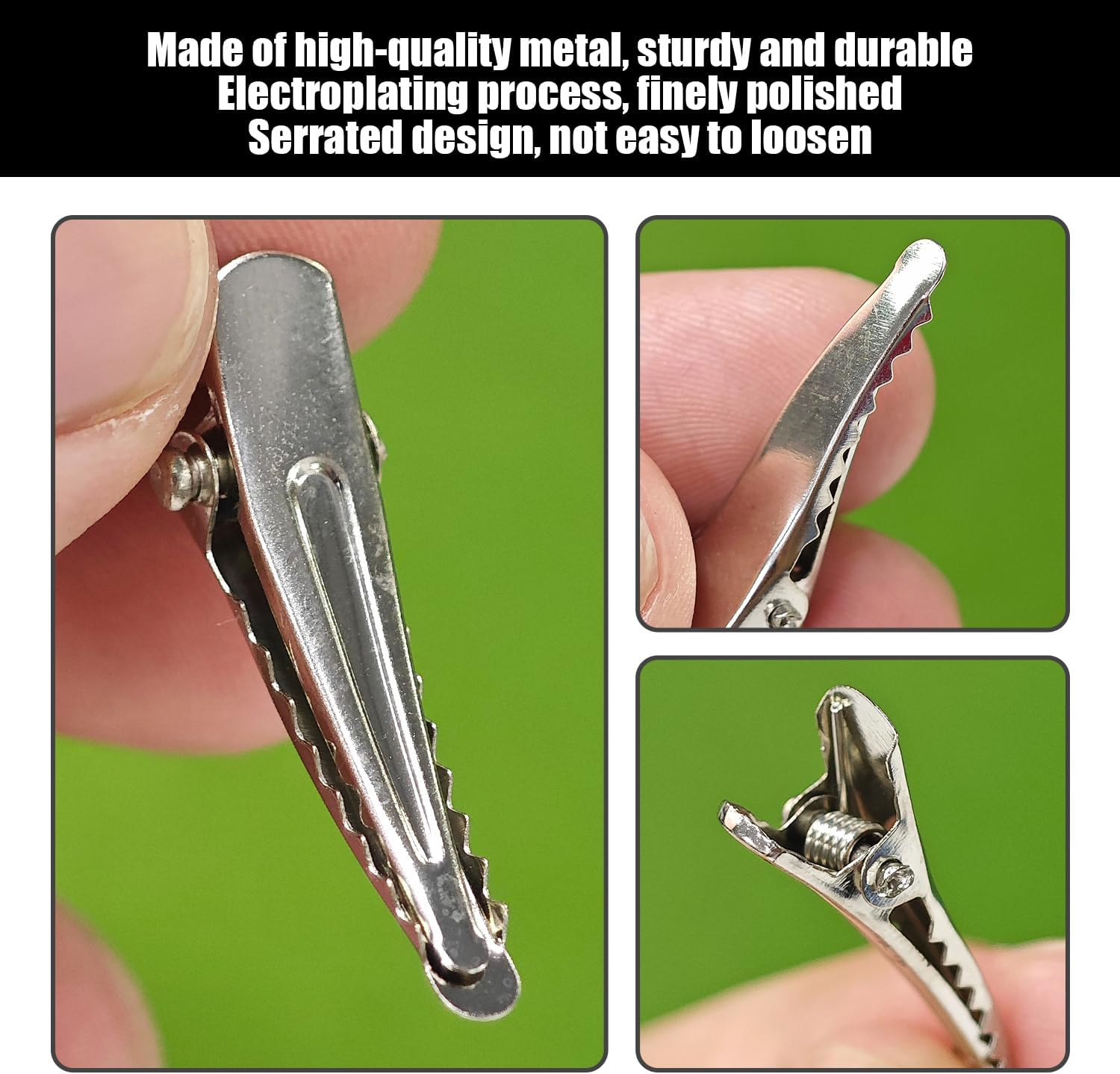 Pack of 200 Lace Mouth Clips, Simple Metal Hair Accessories, Broken Hair Finishing Clips, Handmade Hair Accessories, Snack Storage Clips image number 3