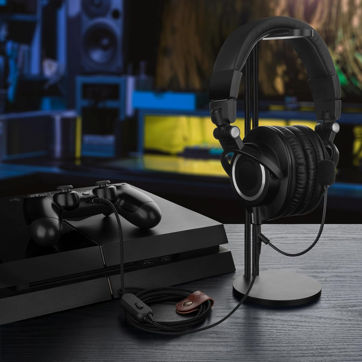 Geekria Boom Mic Headphones Cable Compatible with ATH M70X M60X M50X, 2.5Mm Jack Nylon Braided Replacement Cord with Boom Microphone and Volume/Mute Control for Gaming & Meeting (5.6 Ft) image number 2