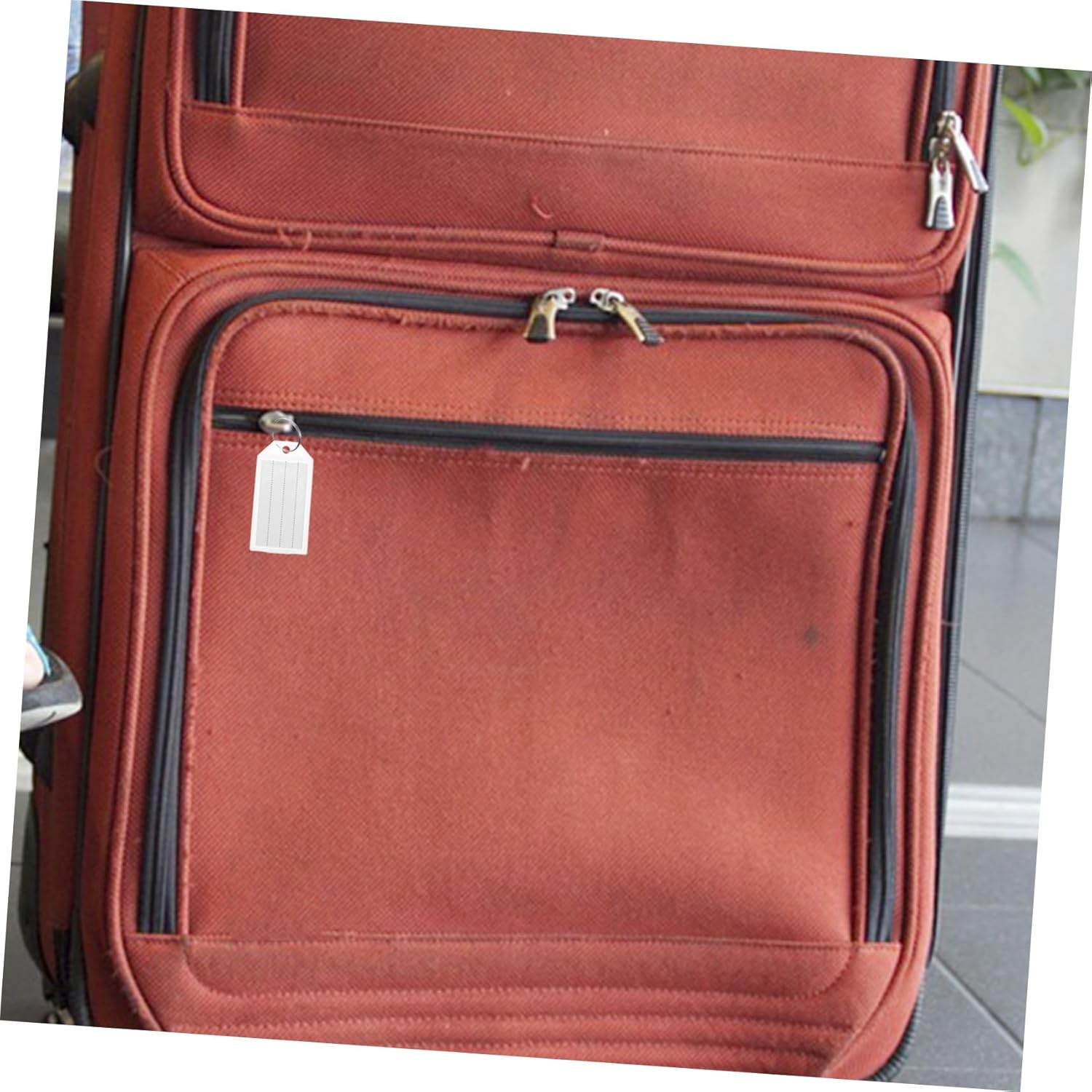 HOUDERCO 100Pcs Fun Luggage Tags Keyring Labels Tags Bulk Suitcase Baggage Cruise Luggage Plastic Key Item Identifiers Split Rings image number 4