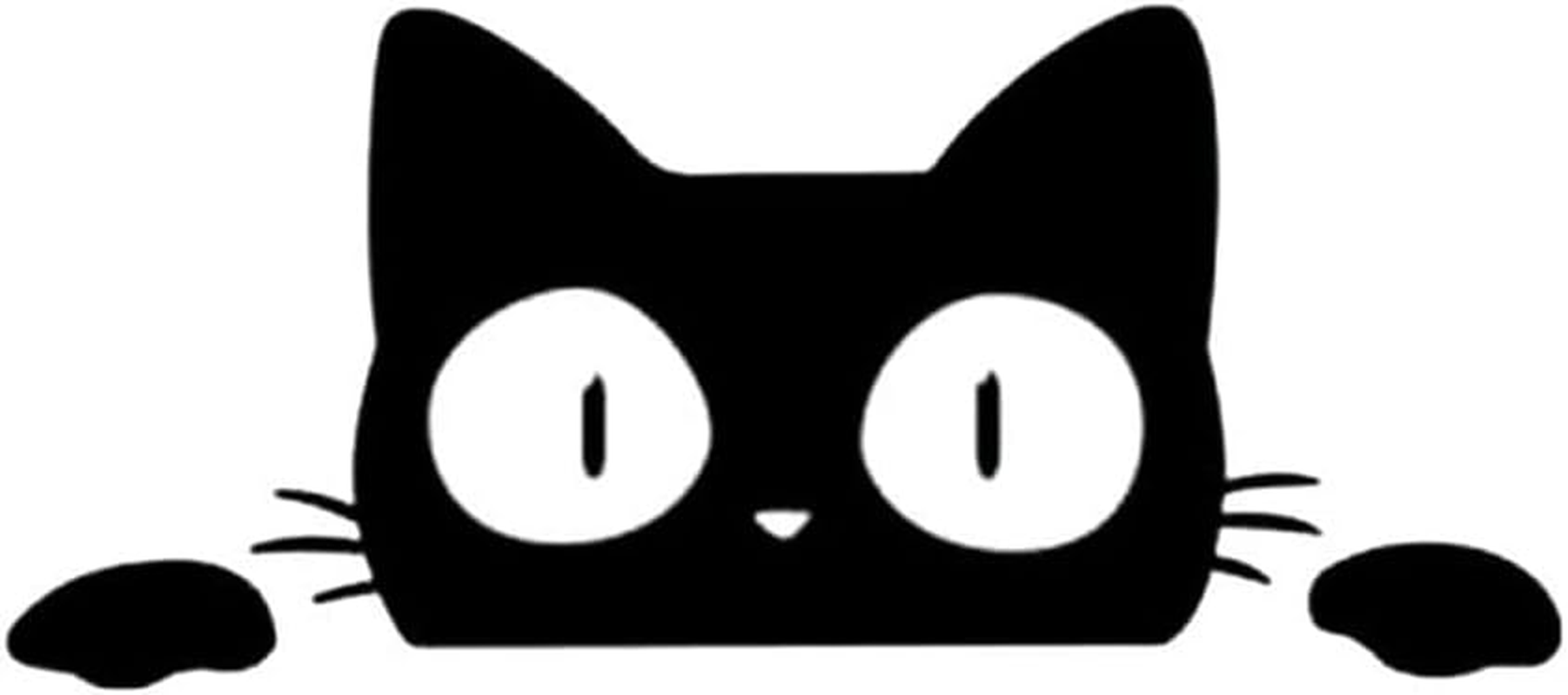 Reflective Reflective Car Sticker Cartoon Cat，Funny Black Cat Stickers,Cat Decal,Car Decal, Window Sticker, Suitable for Cars, Trucks, Laptops, Etc (Black)