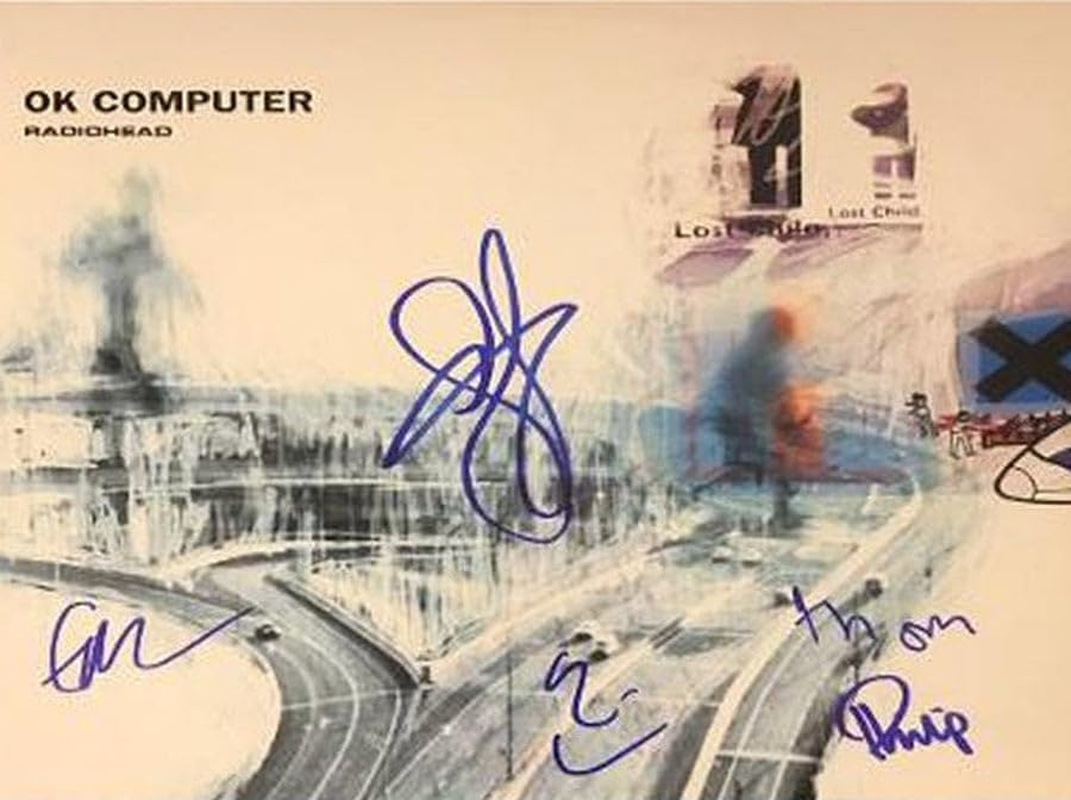 Klovaphotos Radiohead Band Signed Autographed Multicolored Contemporary Music Poster for Living Room