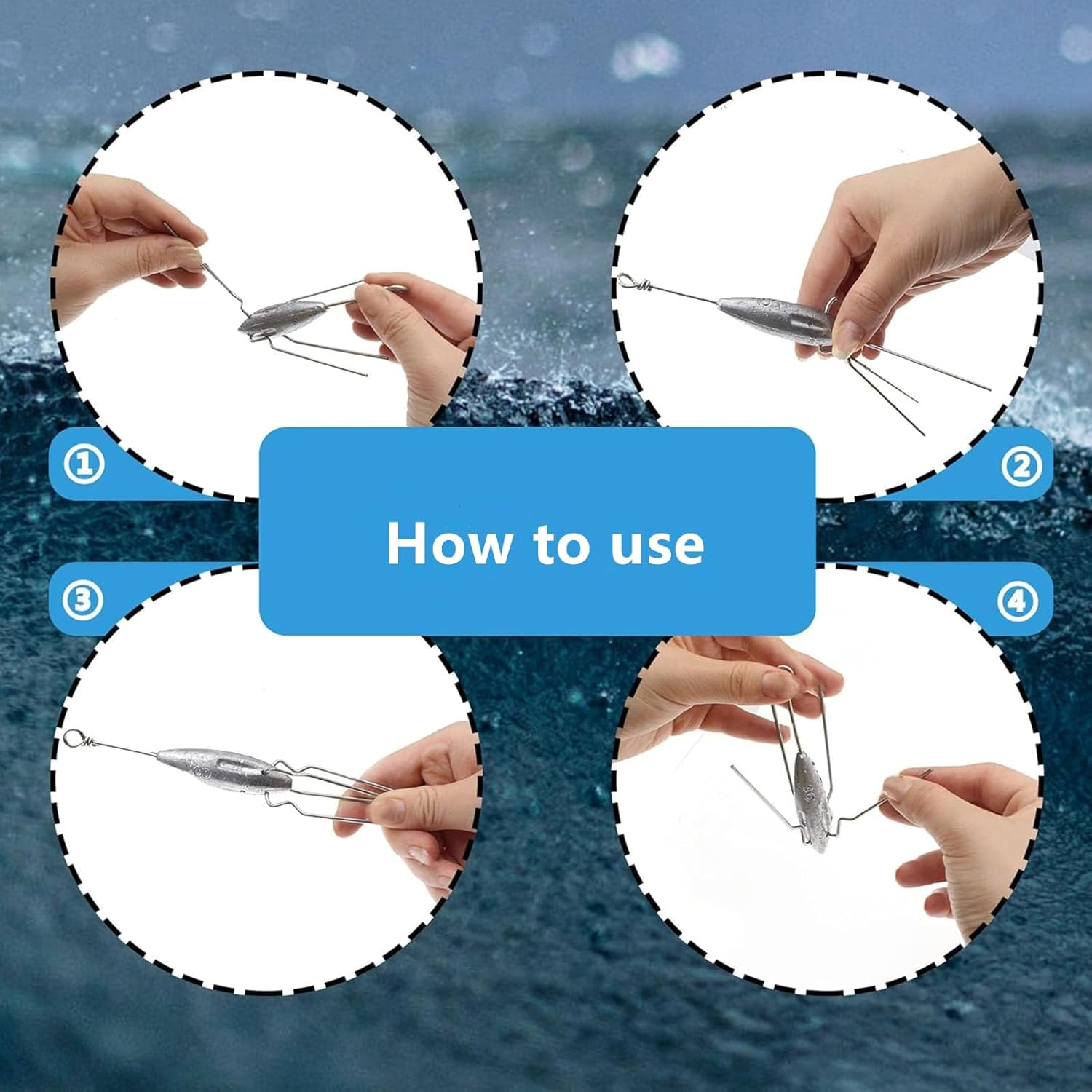 5 Pack Sputnik Sinker Long Tail Surf Fishing Weight Lead 3Oz/4Oz Saltwater Surf Fishing Catfish Beach Casting Sea Fishing Spider Sinker image number 5