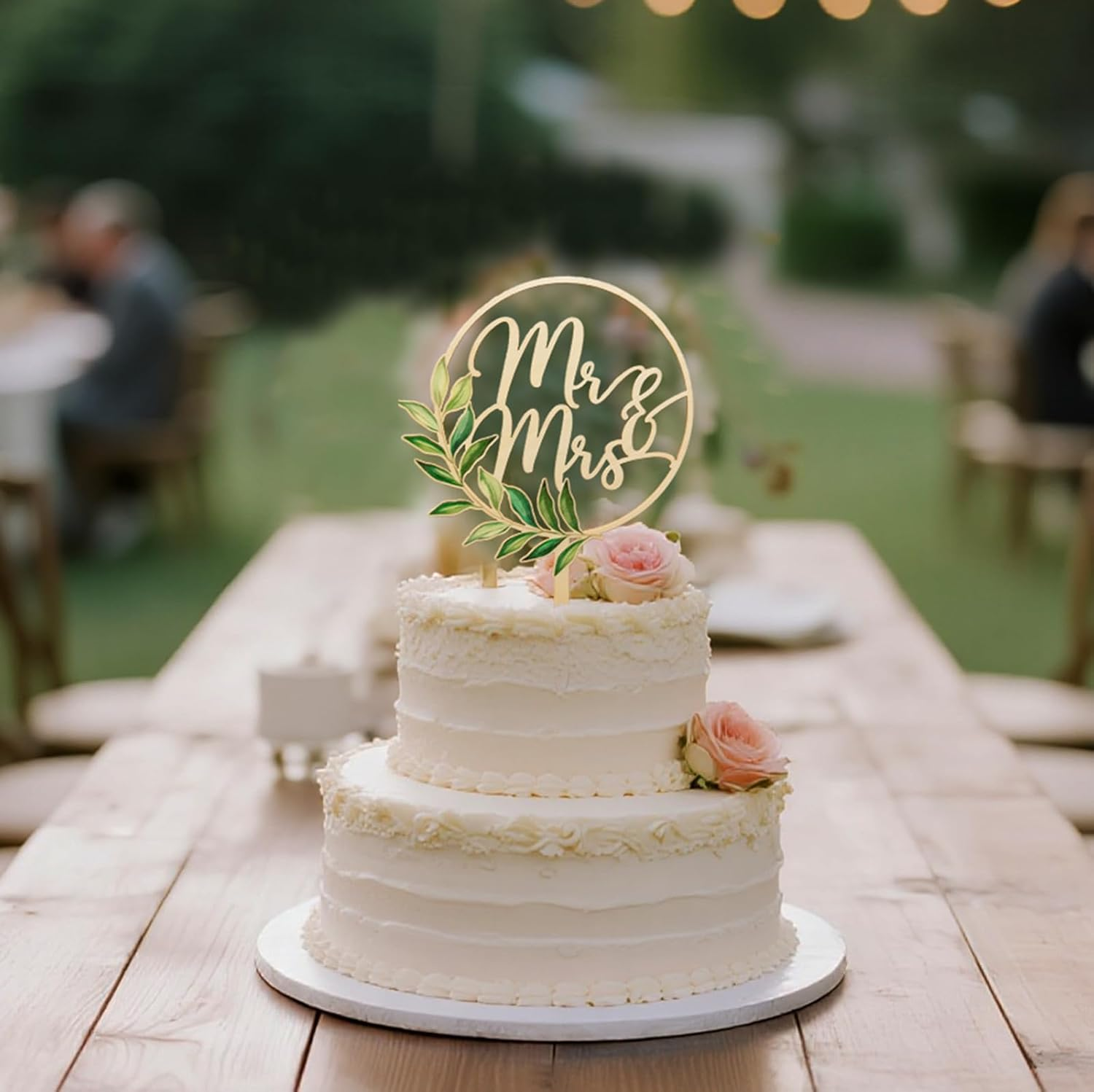 Boisdubois Mr and Mrs Cake Topper &ndash; Elegant Wooden Wedding Topper, Perfect for Cake Decorations, Bridal Shower, and Anniversary &ndash; Unique Cake Topper for Wedding image number 5