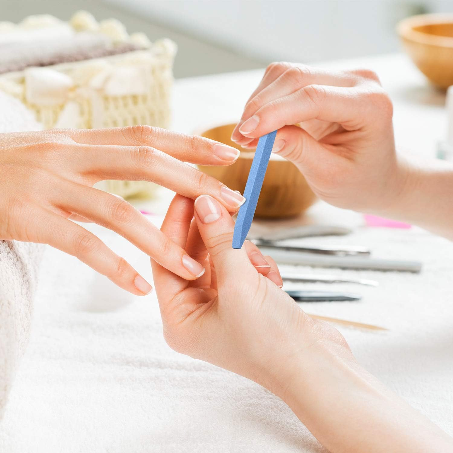 Mudder 8 Pcs Stone Nail File Pumice Stick for Fingernails Pumice Rock Nail Cuticle Pusher Rock File for Home Salon Toenail Buffing Tool image number 3