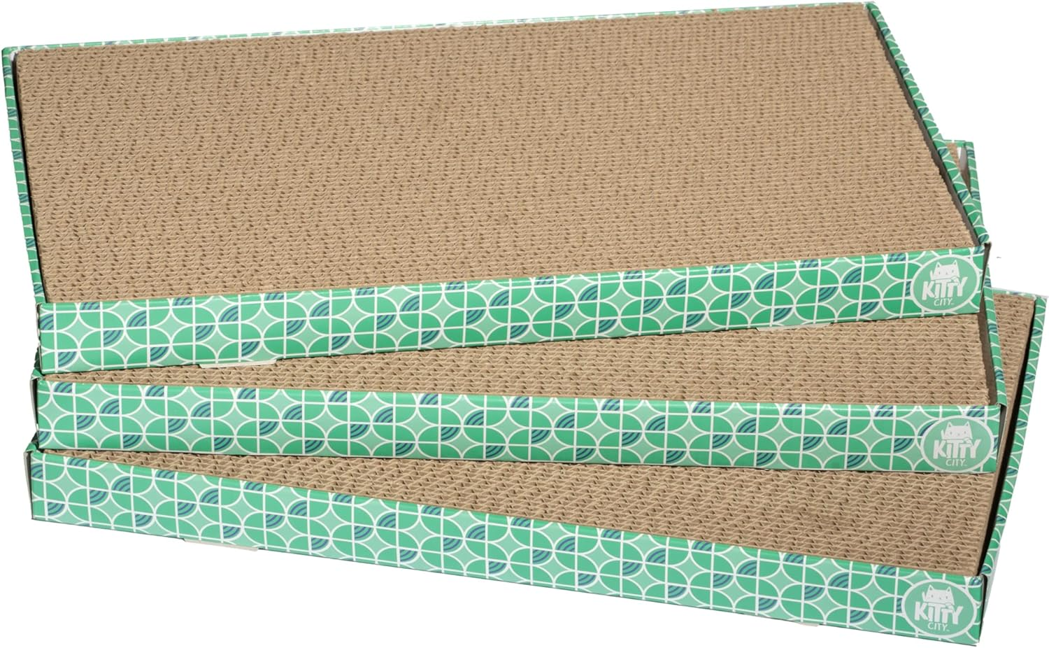 Kitty City XL Wide Corrugate Cat Scratchers 3 Pieces, Cat Scratching, Cat Scratch Pad, Vary, 18 X 10 X 1.5 Inches (CM-0204-CS01) image number 2