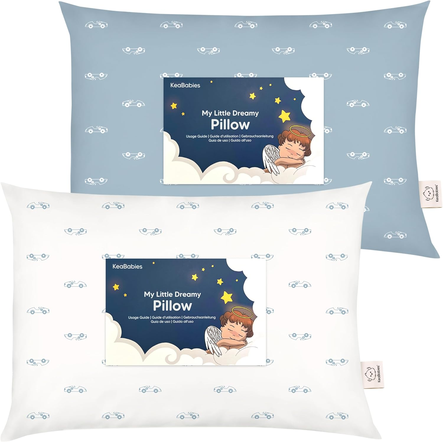 2-Pack Toddler Pillow - Soft Organic Cotton Toddler Pillows for Sleeping - Small Pillow for Kids - Kids Pillows for Sleeping - Kids Pillow for Travel, School, Nap, Age 2 to 5 (Roadsters) image number 6