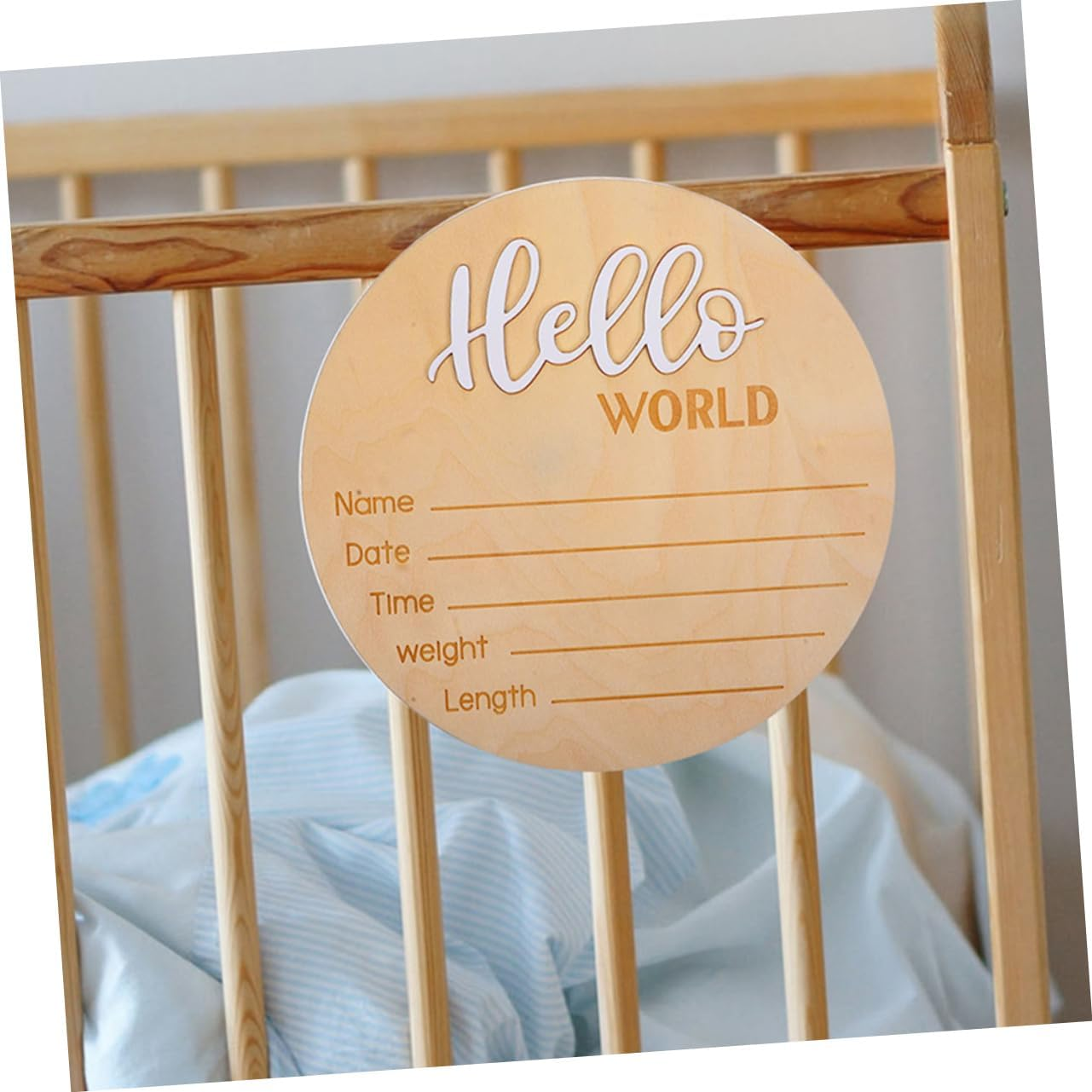 INOOMP 2Pcs Wooden Name Sign for Nursery Decor Birth Announcement Sign Newborn Name Photo Prop image number 6