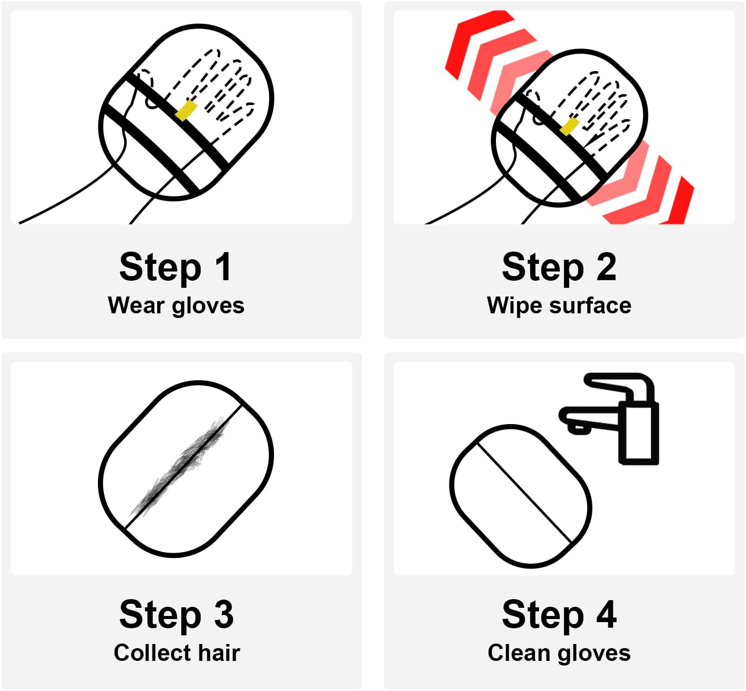 ALLY-MAGIC E25-WZCWCMST Pet Hair Remover Glove for Dogs and Cats image number 4