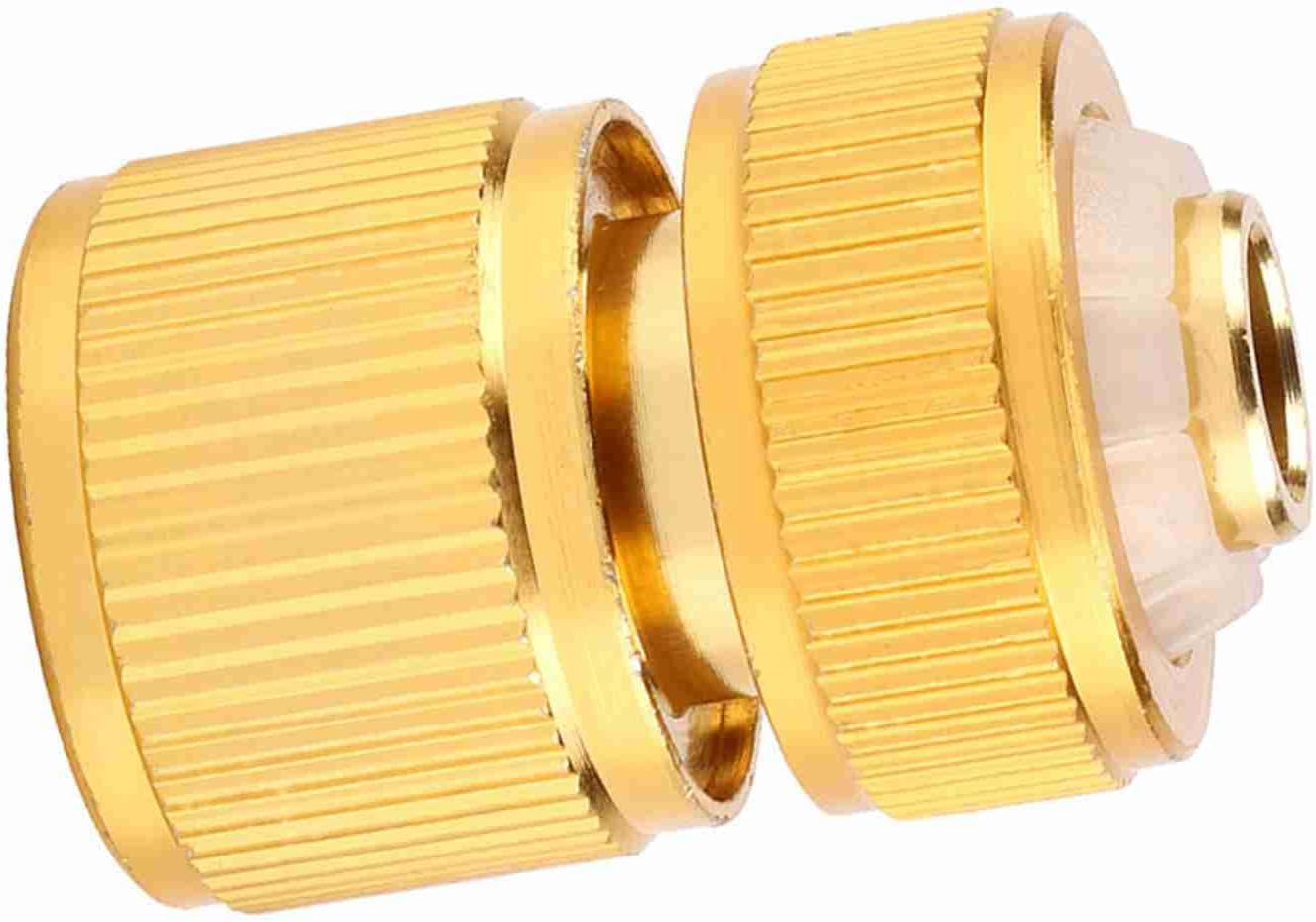Brass Plated Aluminum Alloy Quick Hose Connector for G1/2 Hose, Waterproof Garden Hose Tap Connector, Switch Nozzle for Outdoor Use image number 4