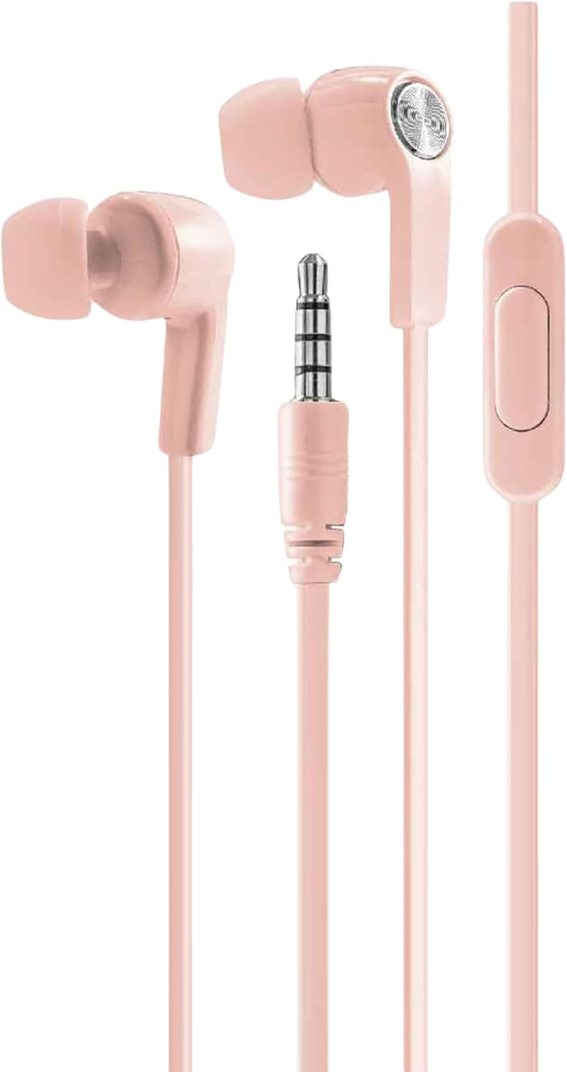 LASER EPS-W24BK-941 Laser In-Ear Wired Earphones Rose, Built-In Mic, 1.2M, 3.5Mm Audio Jack, Smartphone, PC, Supports Voice Assistant image number 2