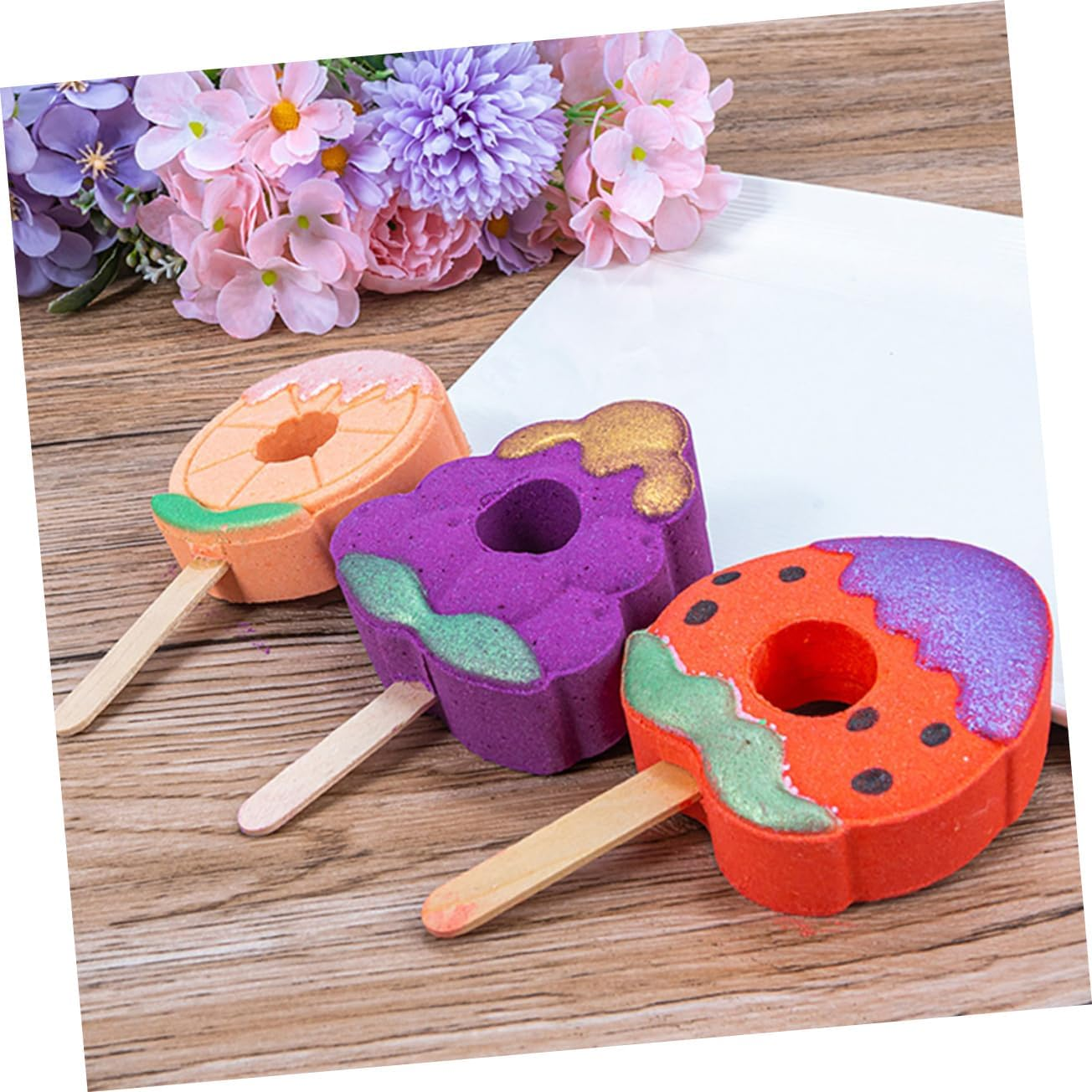 SEWOART 4Pcs Multi-Function Bath Salt Bomb Fragrance Travel Bath Salt Bomb for Smooth Hydrated Skin