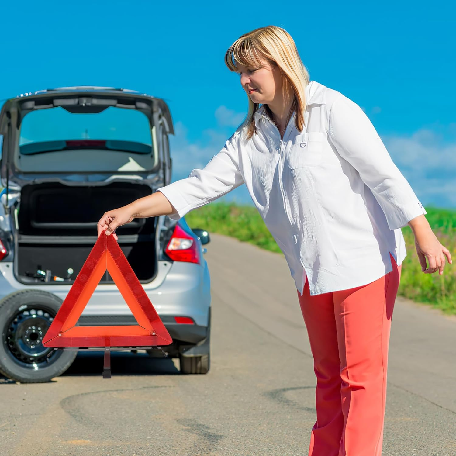 Road Safety Reflective Triangle for Vehicles Trucks Car Road Warning Triangle Frame Reflector Roadside Safety Reflective Tape image number 6