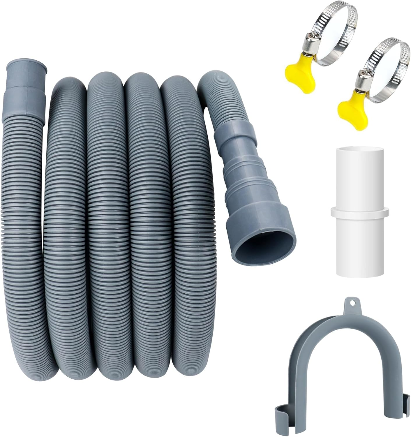 Emapoy Washing Machine Drain Hose, Multiple Diameter Design Washing Machine Drain Hose, 6 Ft Flexible Drain Hose, Extension Kit, Corrugated Washer Discharge Hose image number 5