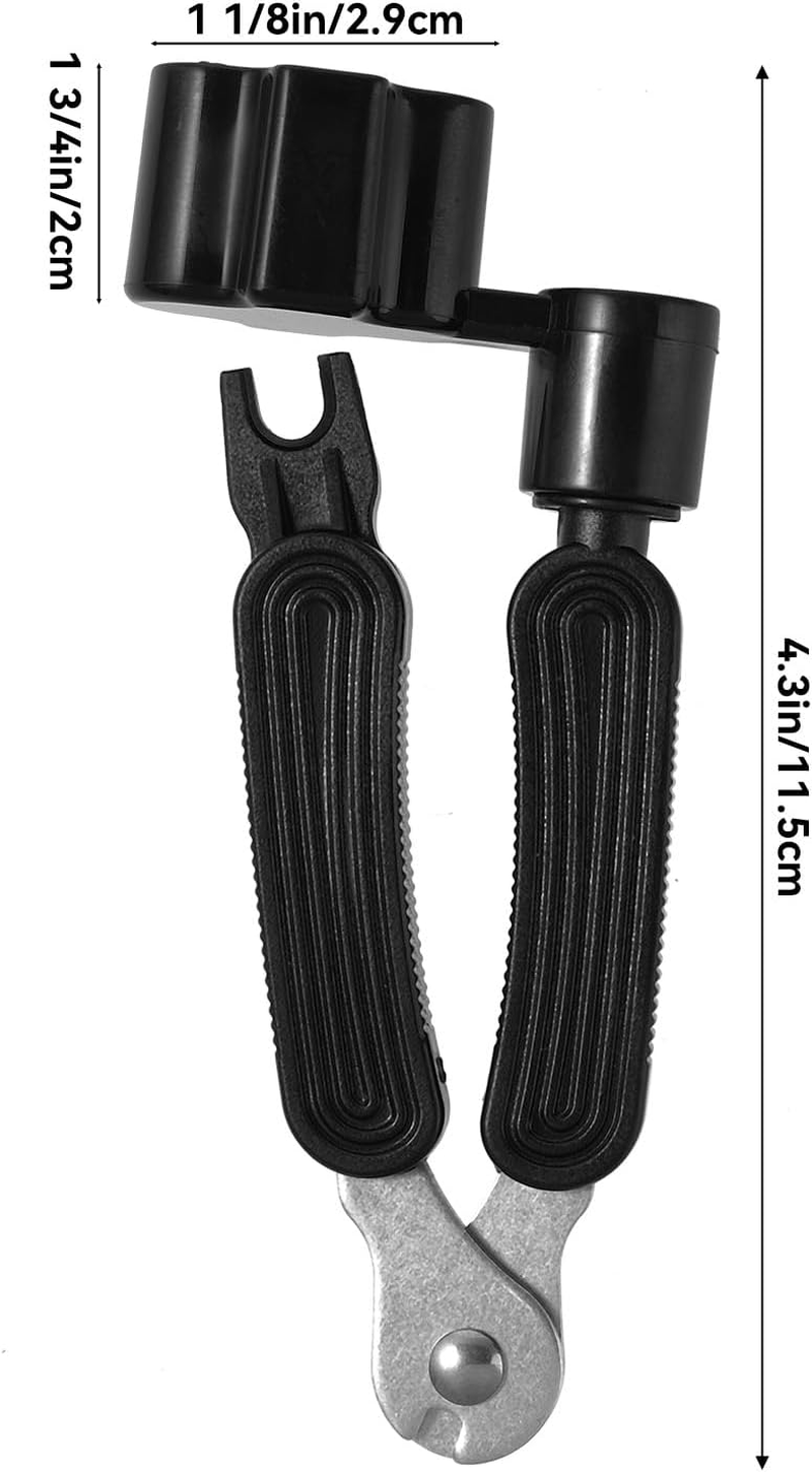 Professional Guitar String Winders, Multifunctional Acoustic Guitar Strings Cutter & Pin Puller All in One Guitar Accessories Electric Guitar Strings Adjustment Tool for Restringing - Black image number 4