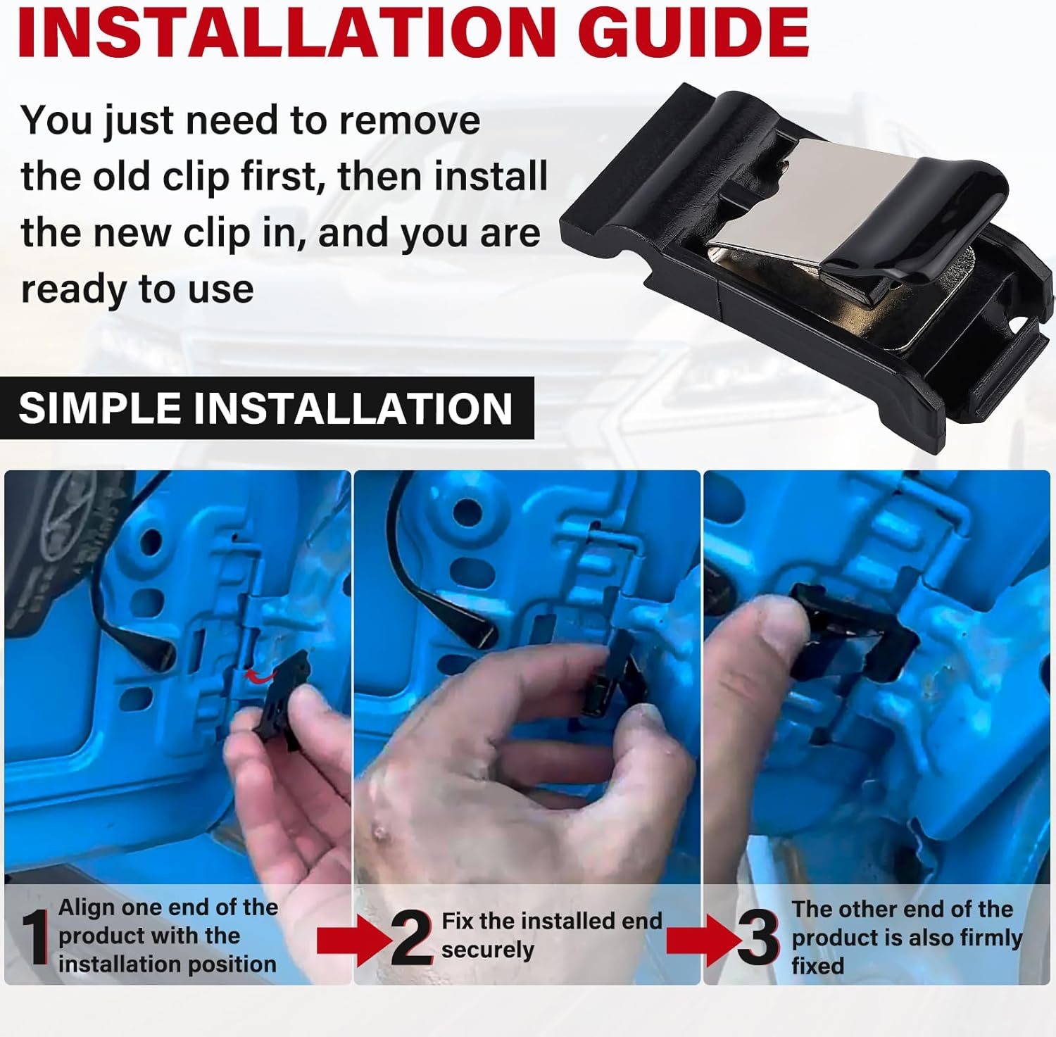 Toyota Fuel Door Spring Clip 77360-35040 for Toyota RAV4 2019-2022 Avalon Camry, Gas Tank Door Cover Release Spring Clip for 2004-2009 4Runner Prius Corolla Highlander Lexus ES250 Es300H ES350 GX470