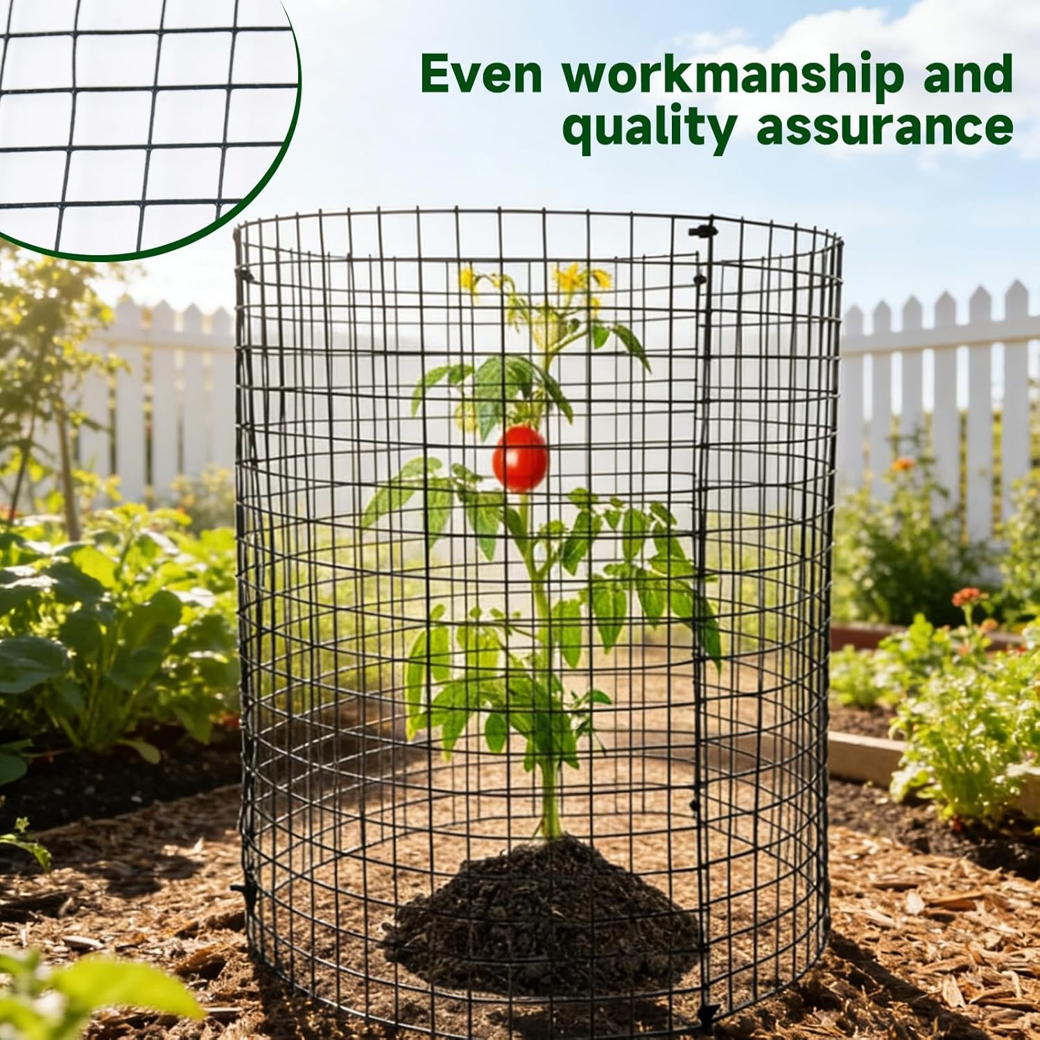 15 PCS 30Cm X 30Cm Garden Cloche Plant Metal, Plant Animal Protection Barrier with Ground Stakes & Nylon Ties, Garden Rabbit Fence for Vegetable Patch Fruit Cage image number 1