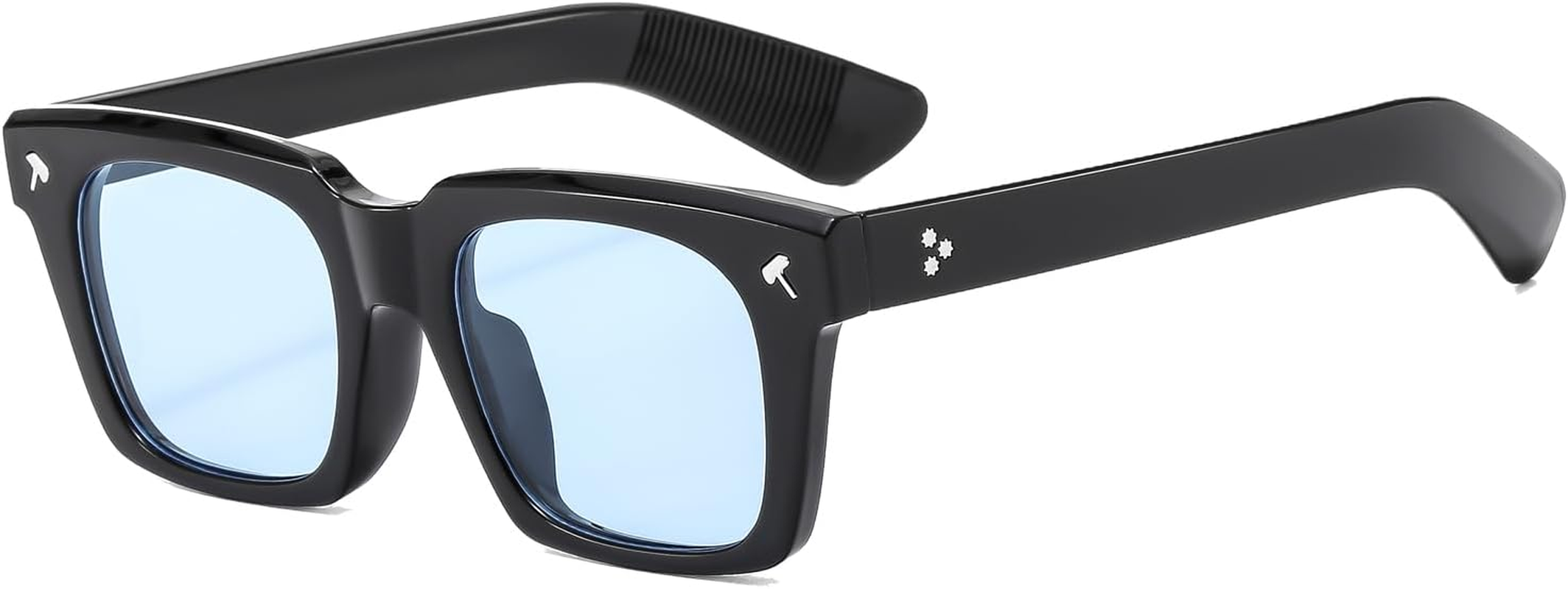 LJCZKA Rectangle Thick Frame Sunglasses for Women Men Retro 90S Square Glasses UV400 Protection for Driving Eeywear