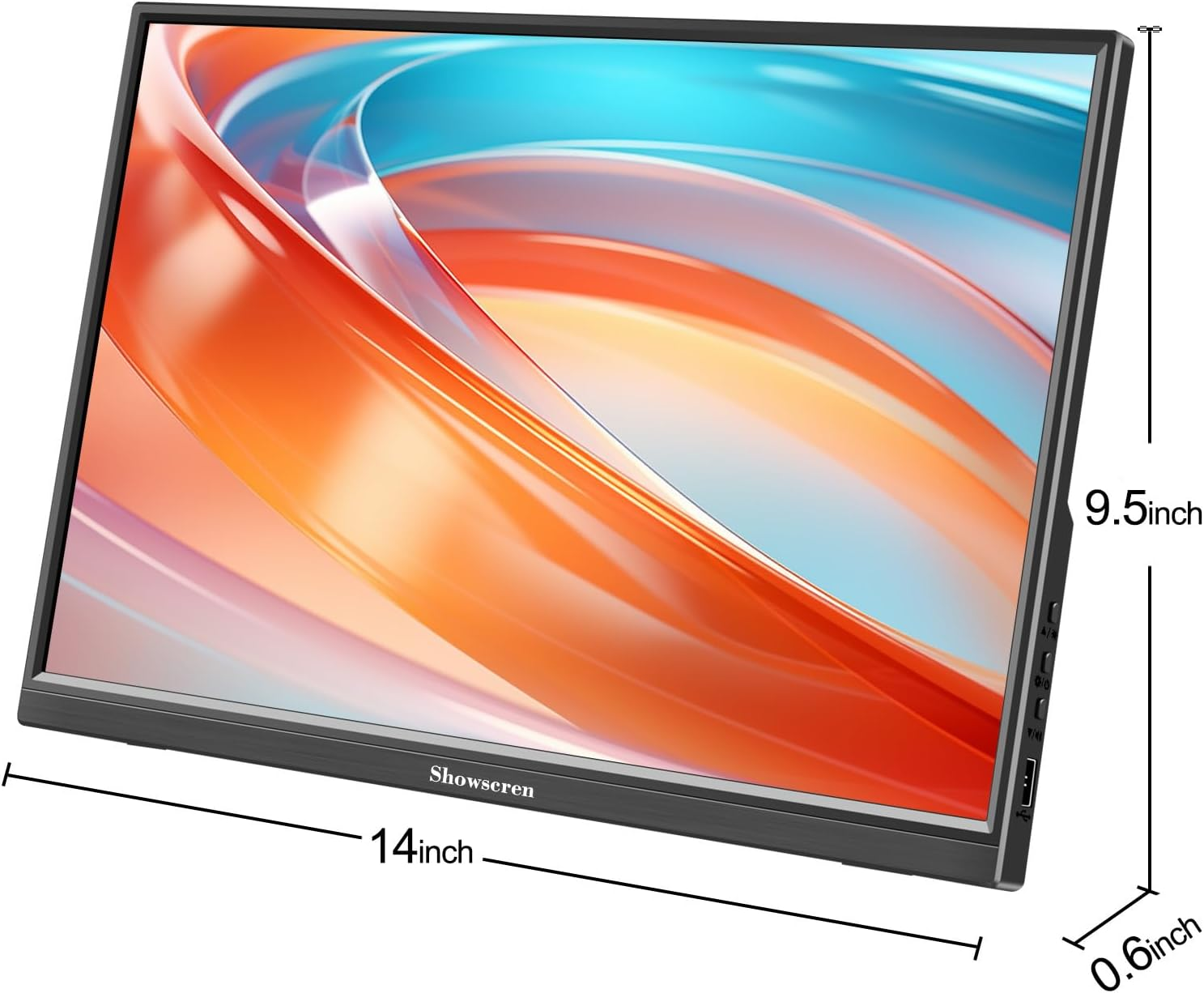 Portable Monitor 16Inch, Full HD 1920X1200P Display 300Cd/Brightness,60Hz IPS LCD Panel,100% RGB, Built-In Speaker, HDMI USB C Portable Monitor for Laptop PC PS3/PS4 Switch image number 1