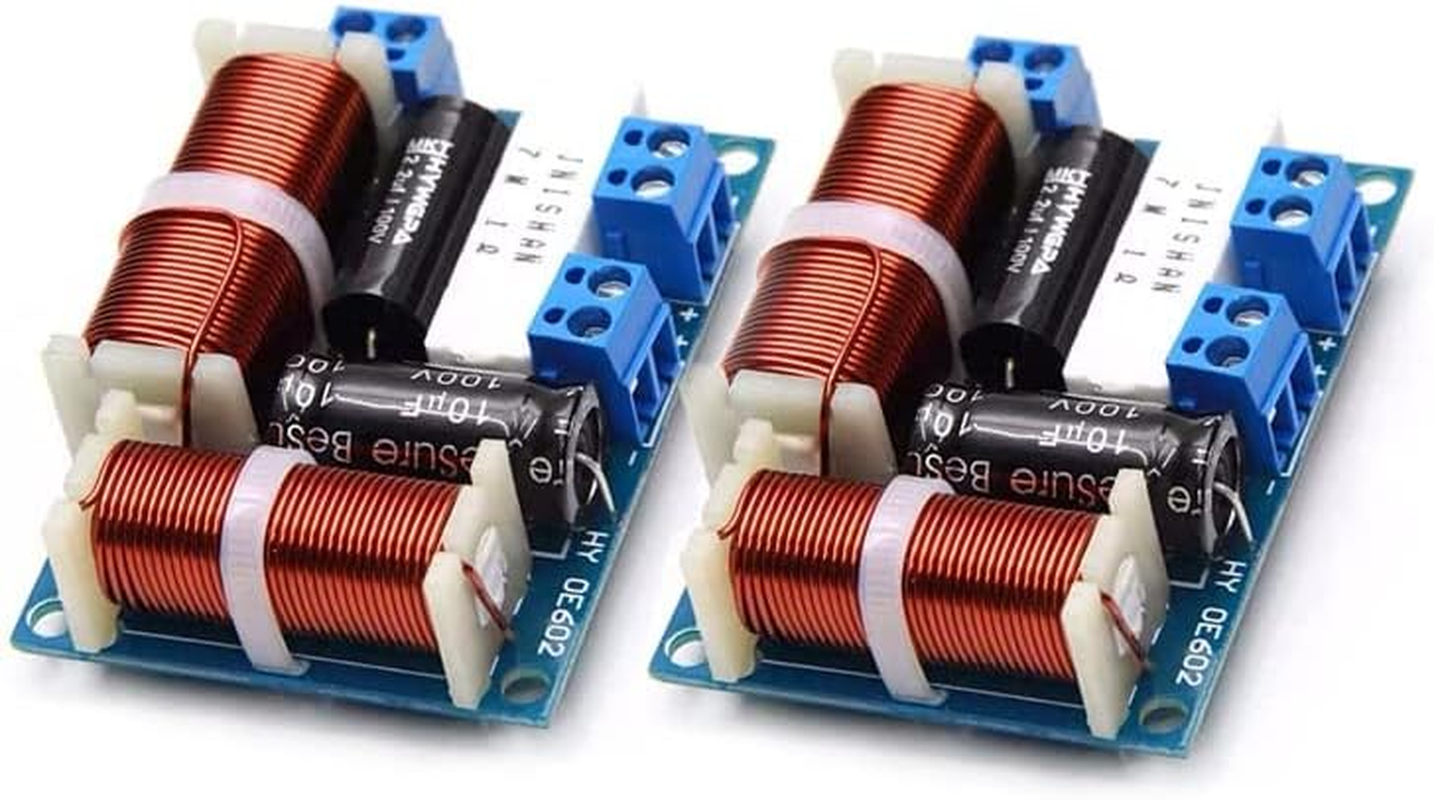HOOCI 2PCS 2 Way 80W Speaker Treble Bass Frequency Divider Home Theater Hifi Stereo DIY Audio Crossover Filters image number 5