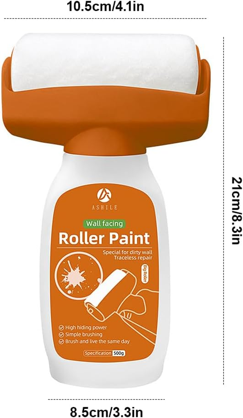 Wall Paint Touch up White, 500 G Wall Repair Roller Paint with Wall Repair Paste Gloves, Wall Repair Roller Brush Repair Paint for Graffiti Scratches Stains Damaged Walls image number 6