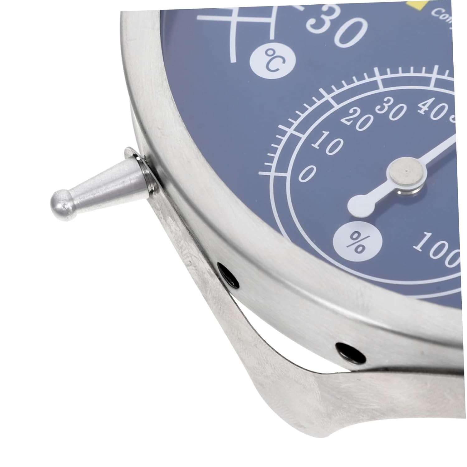 Jojofuny Analog Wall Hygrometer Stainless Steel Indoor Temperature Humidity Gauge with Dual Tabletop and Wall Mount for Accurate Home and Sauna Environment Monitoring