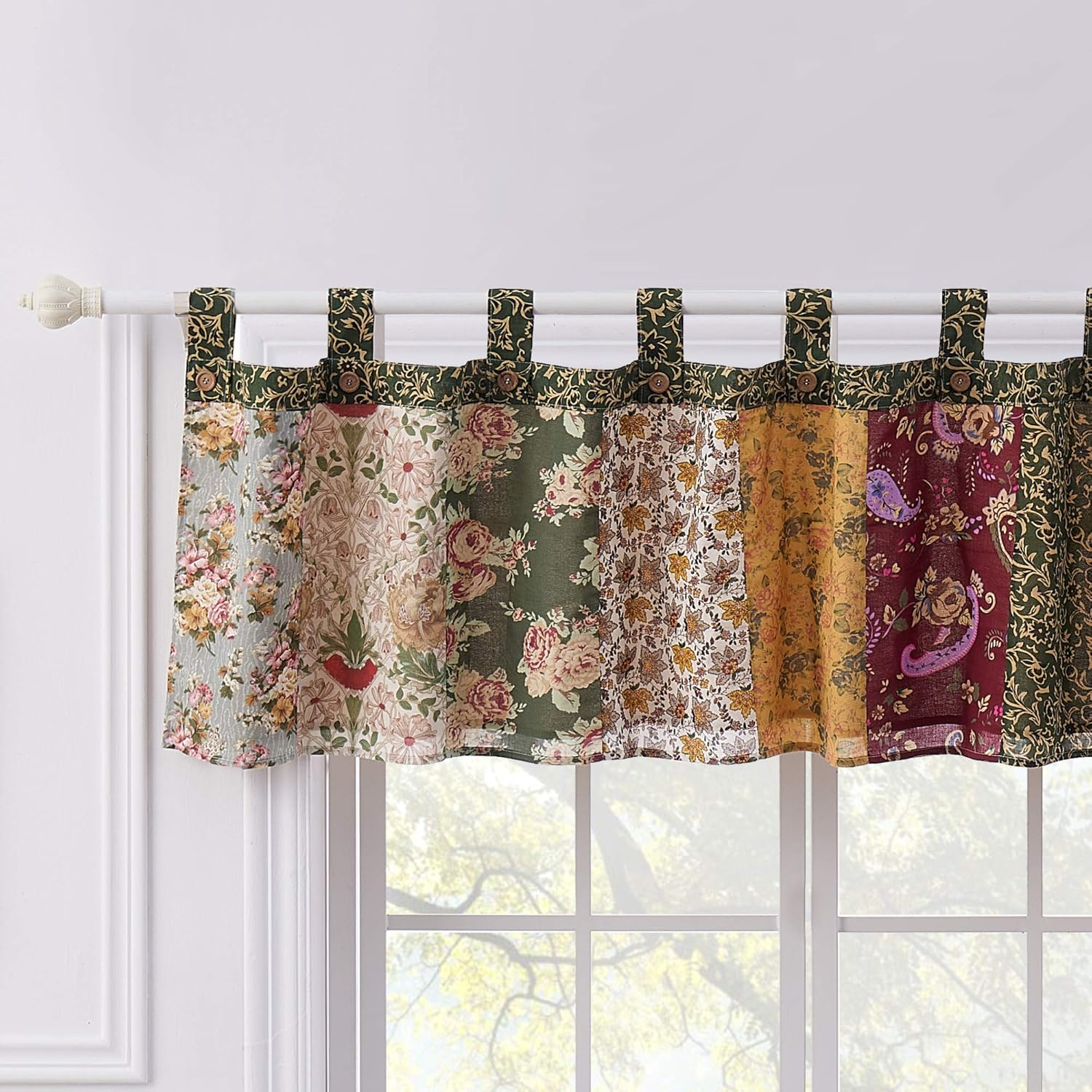 Greenland Home Antique Chic 21 X 84-Inch Cotton Window Patchwork Valance, Multicolor image number 2