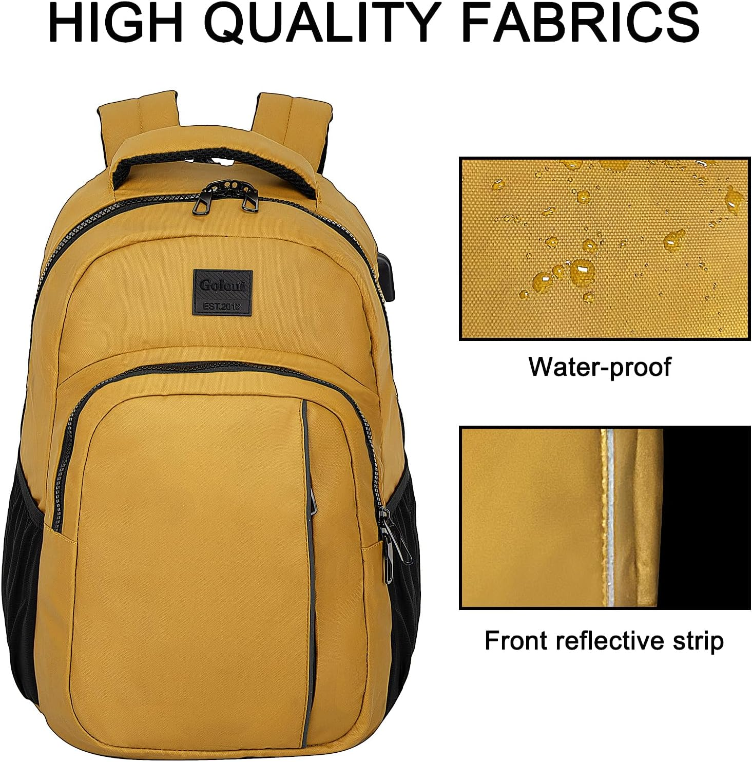 Goloni Lightweight Casual Laptop Backpack，Classic Carry-On Travel Bag，With USB Charging Port for Men and Women - Blue image number 5