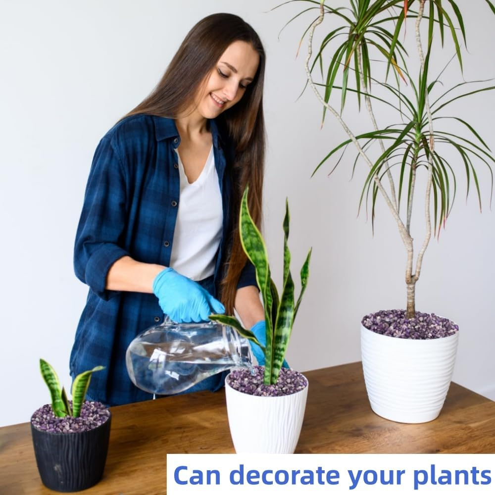 Aquarium Gravel Fish Tank Rocks Pebbles Small,Irregular Sea Glass Pebbles Stones for Fish Turtle Tank/Air Plants Decoration(Purple) image number 5