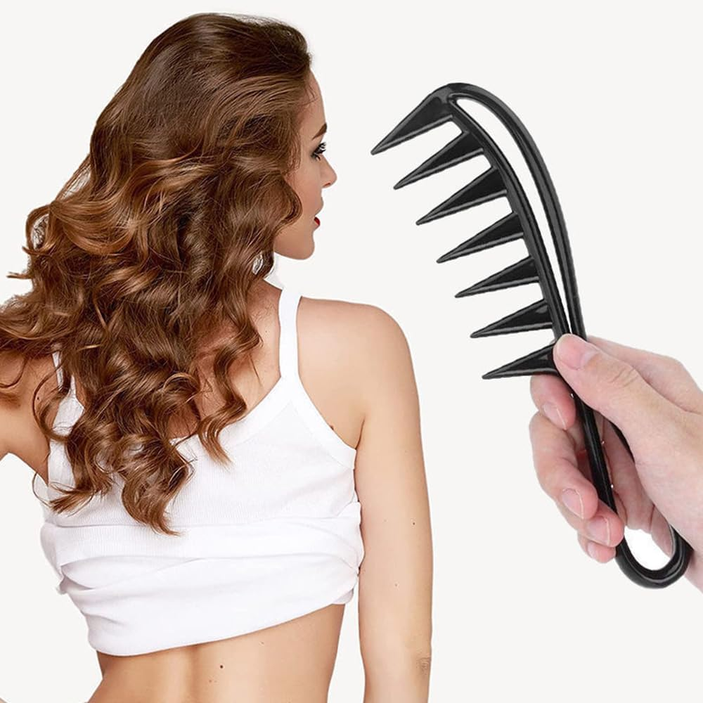 TSUOUKL 3 X Wide Tooth Comb, Dandruff Comb, Curling Comb, Wide Tooth Comb, Heat-Resistant Antistatic Hair Combs for Men and Women, for Voluminous Curls and Damaged Hair image number 3