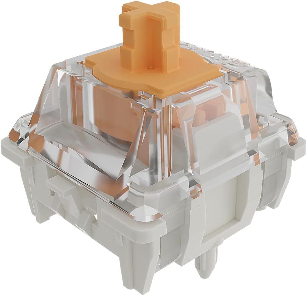 GATERON KS-20 Dual-Rail Magnetic Orange Keyboard Switches, Linear Factory Pre-Lubed Freely Setting Pre-Travel Key Switches for Mechanical Keyboard(70Pcs), KS-20UO10B045NW-X14 image number 3