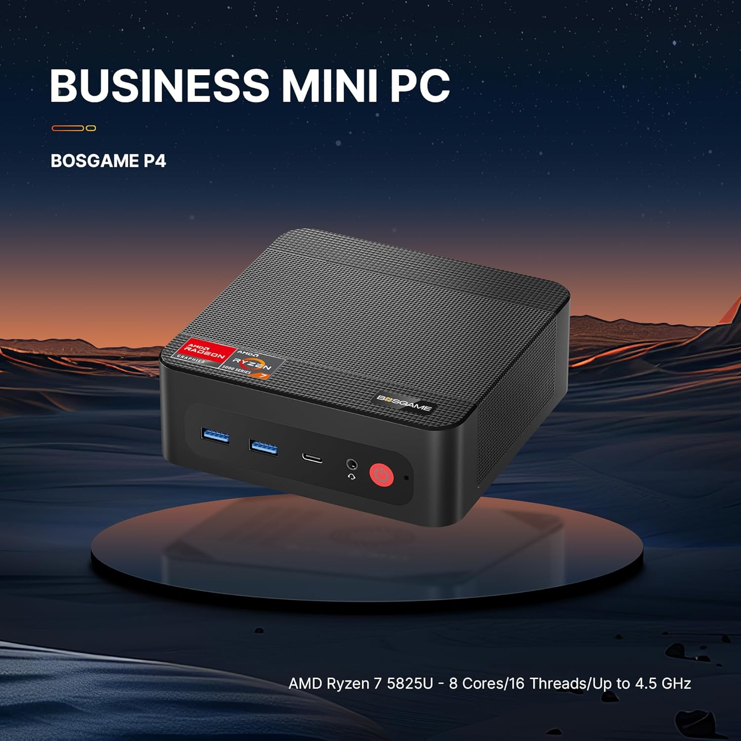 Mini PC BOSGAME P4 Ryzen 7 5825U (Up to 4.5Ghz, 8C/16T) Mini Computers DDR4 32GB RAM 1TB M.2 Pcie Nvme SSD, Mini PC Windows 11 Pro | Dual 2.5G LAN | HDMI&DP&USB-C | 4K60Hz Triple Display | Wifi 6E image number 5